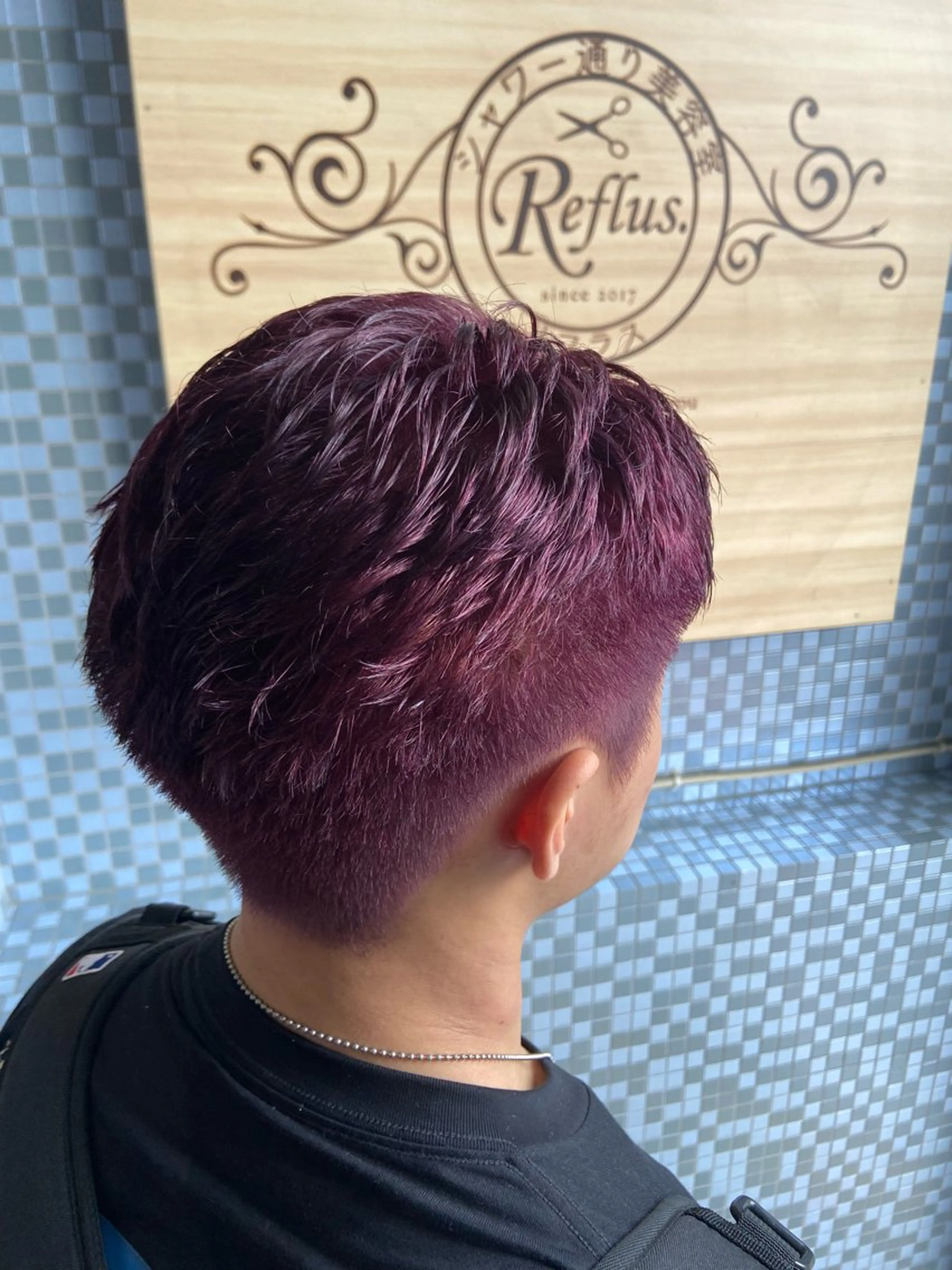 カラー メンズ メンズブリーチ ブリーチ 透明感カラー ルビー 【縮毛矯正＆カラー】 RAN.のヘアスタイル