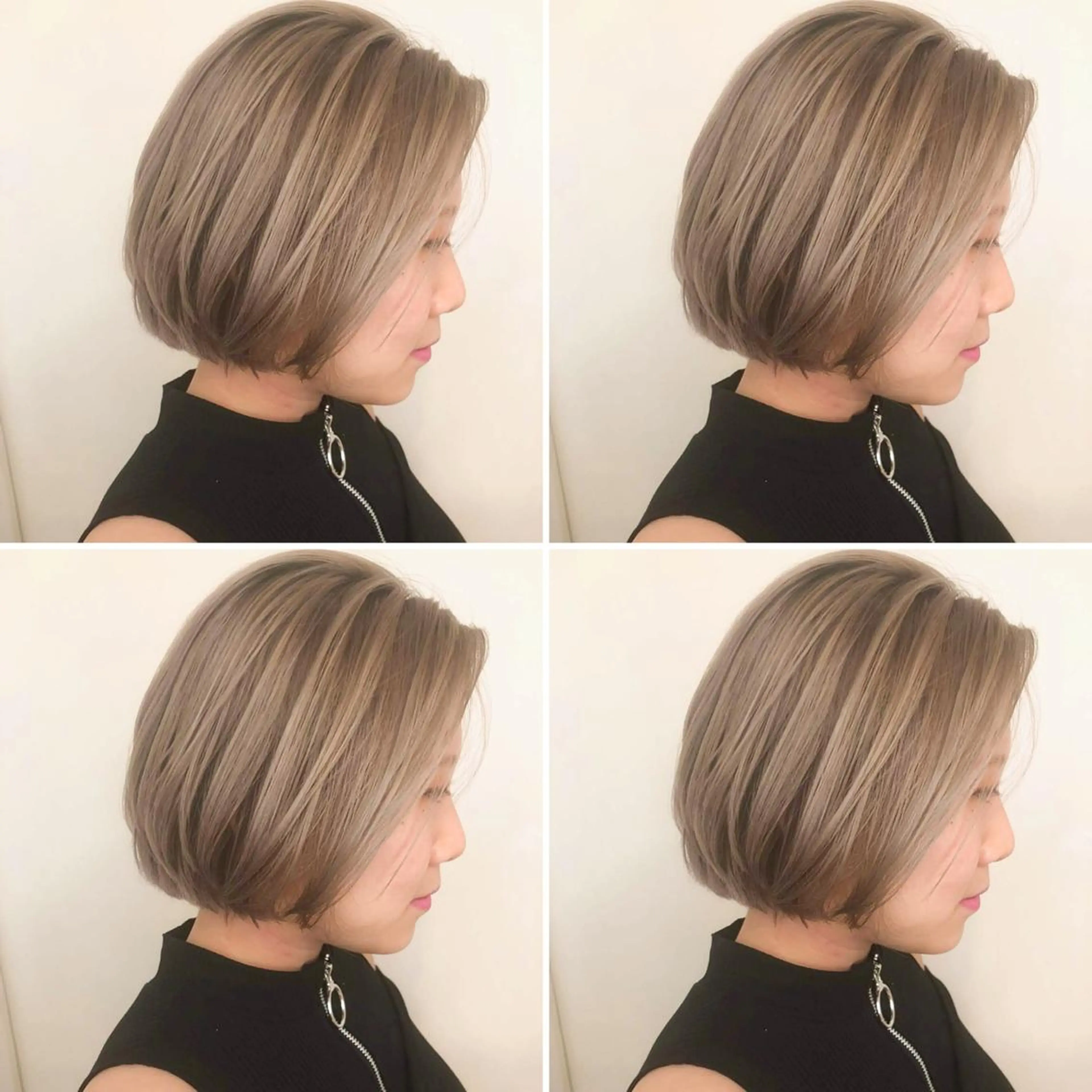 ミディアム カラー ヘアアレンジ ブリーチ ブロンド ケアブリーチ 透明感カラー カット ヘアカラー トリートメント 竹内啓太 ボブのヘアスタイル