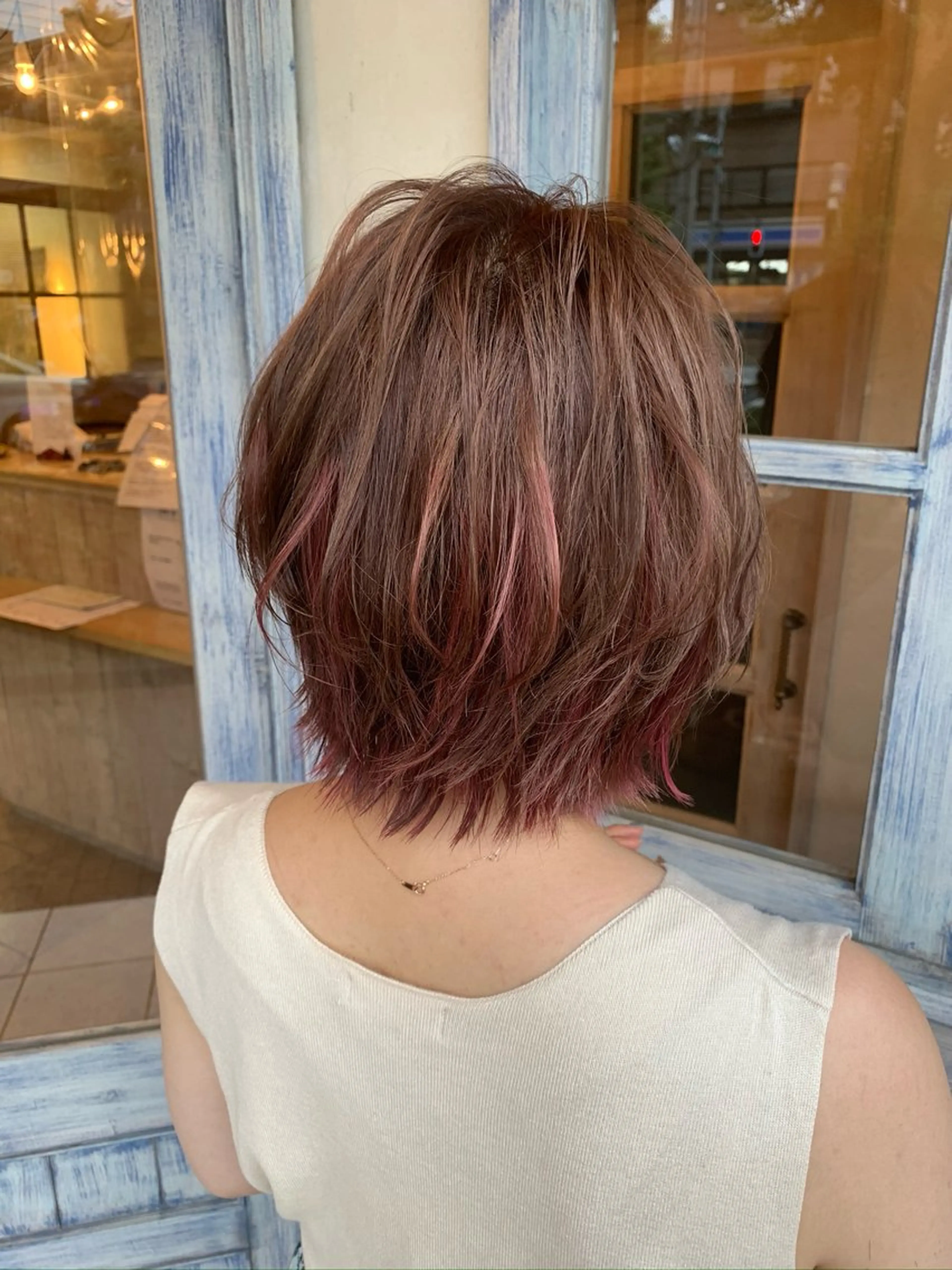 ショート カラー ショートレイヤー くびれヘア 伸ばしかけ レイヤーカット ショートヘア カット ヘアカラー トリートメント 森 早希絵のヘアスタイル
