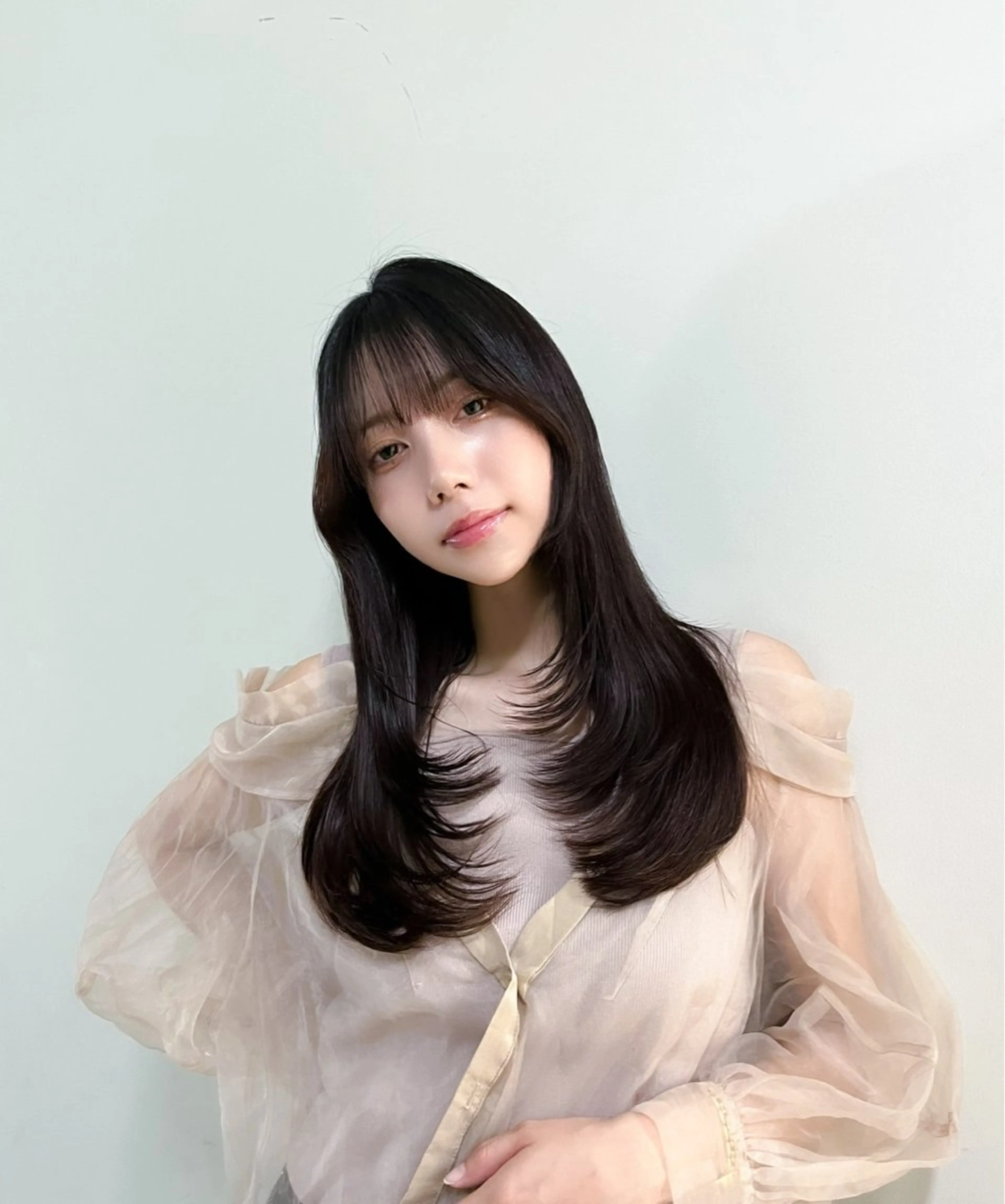 ロング レイヤーカット カット ヘアカラー レイヤー/韓国ヘア yunaのヘアスタイル