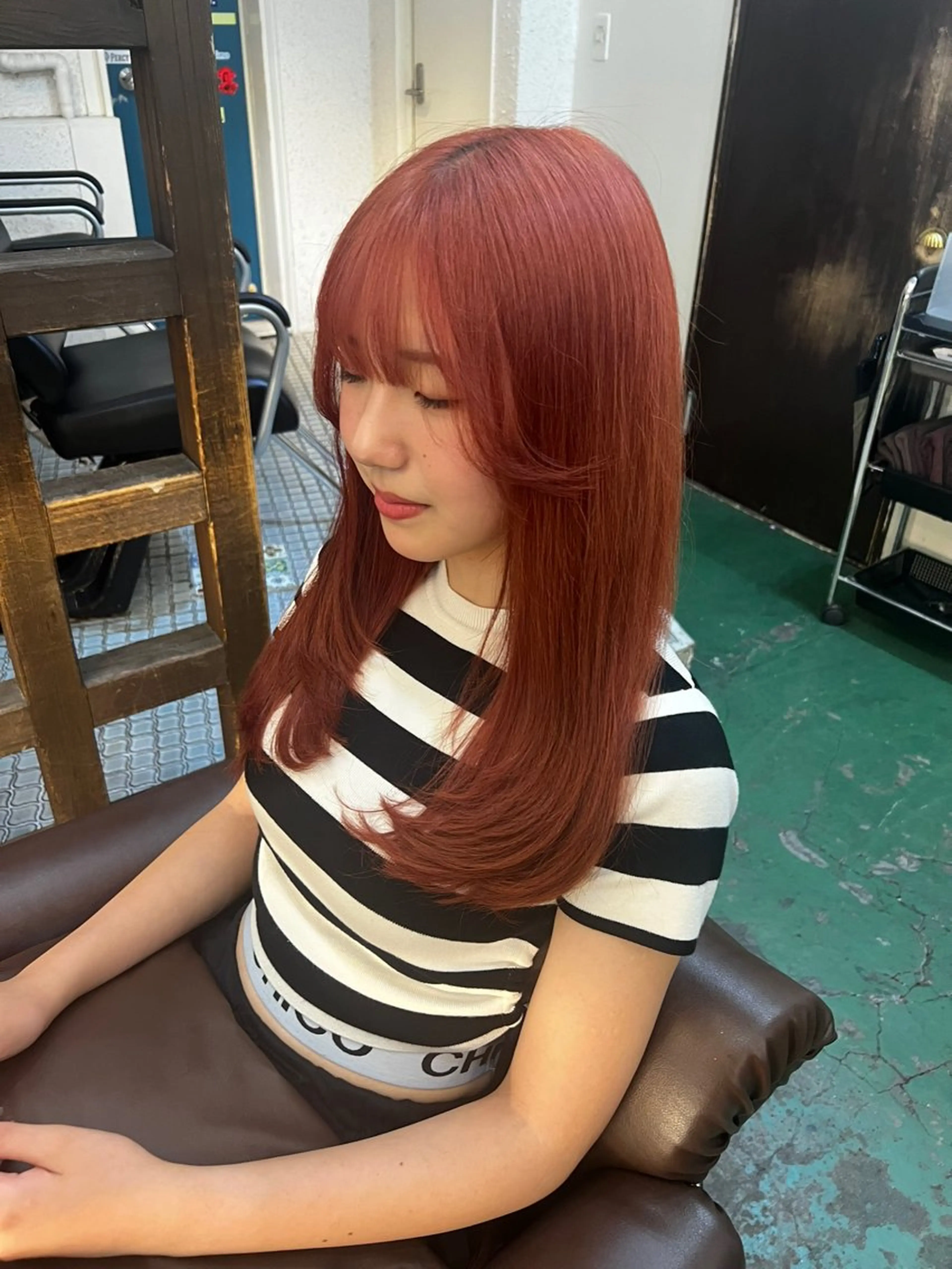 ミディアム カラー ヘアカラー トリートメント 透明感/血色カラー/ 似合せレイヤー/ゆいのヘアスタイル