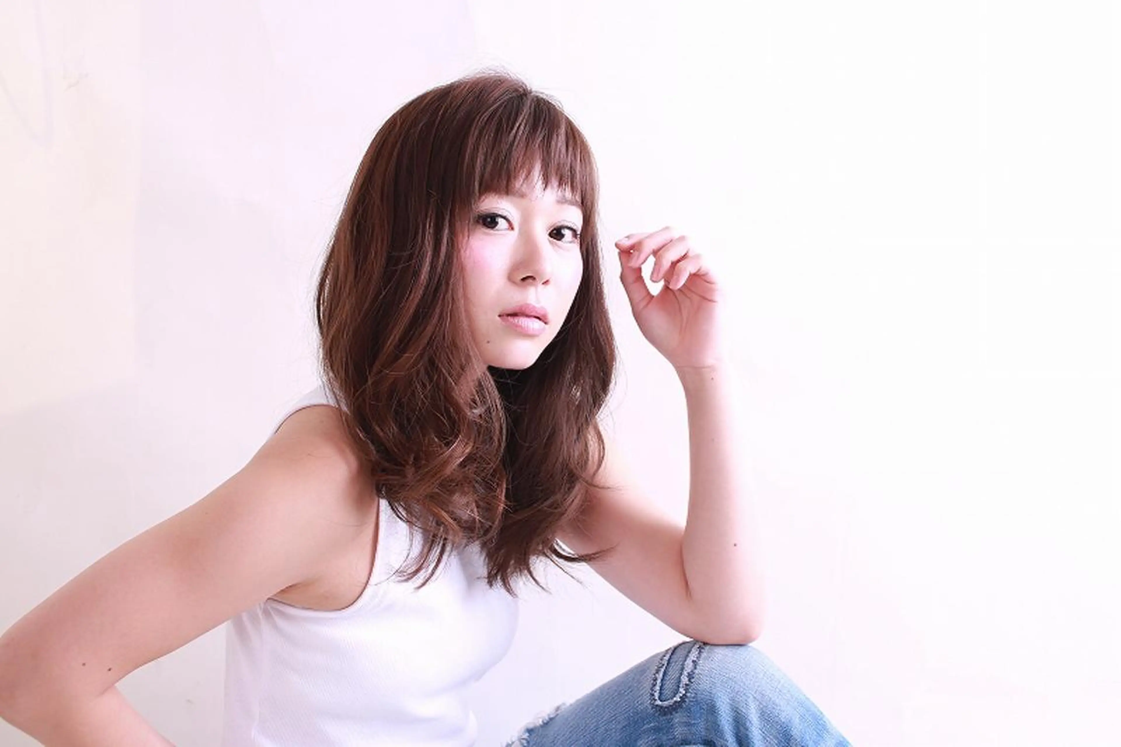 ミディアム セミロング カラー アッシュ ブルーカラー ショート特化⭐️浅田 大輝Orangeのヘアスタイル