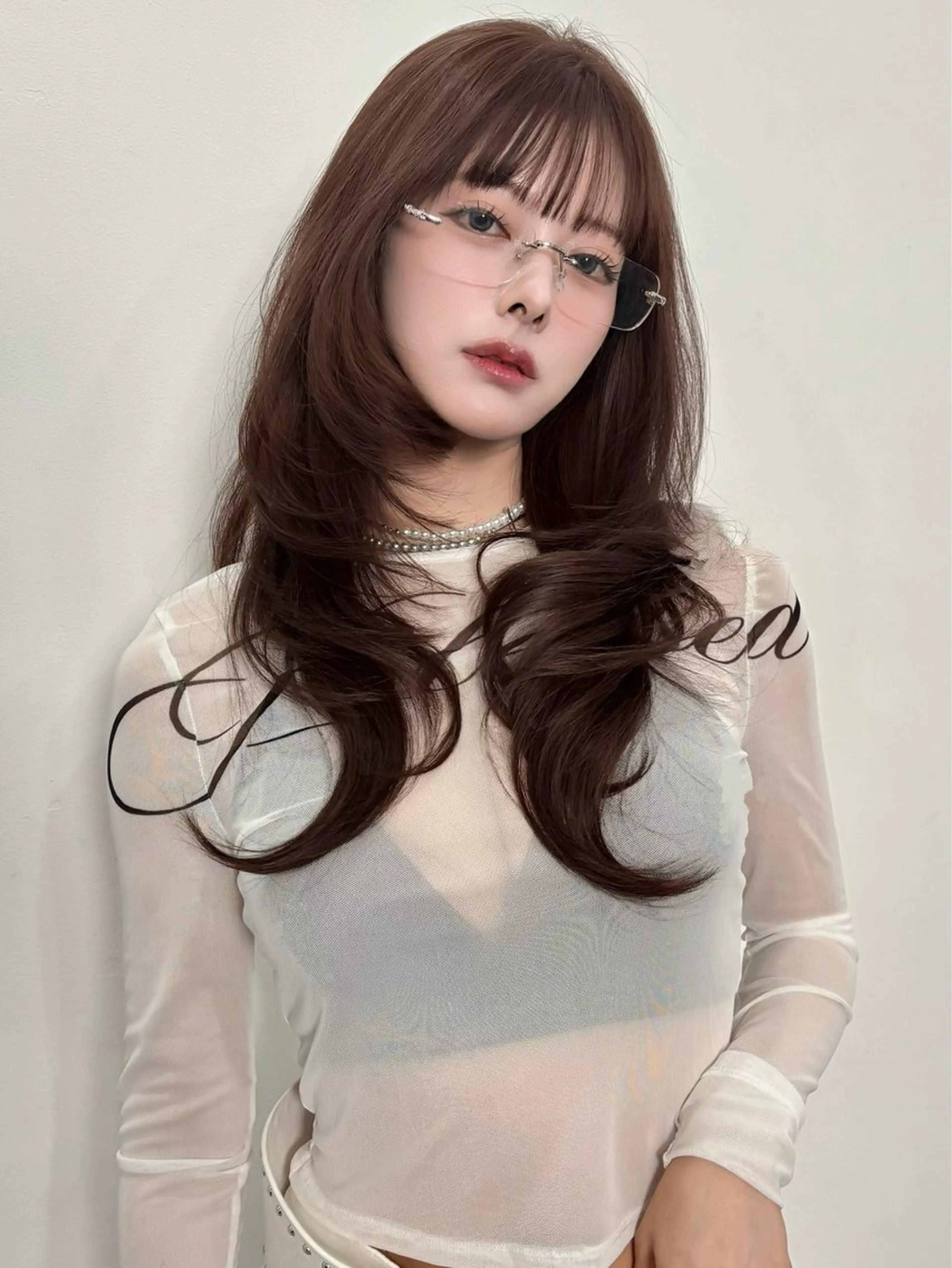 ロング ヘアアレンジ 顔まわりレイヤー 顔周りカット ハッシュカット 髪質改善 韓国風ヘア カット トリートメント ヘアセット 大宮‎🩵縮毛矯正 レイヤー　佐藤和のヘアスタイル