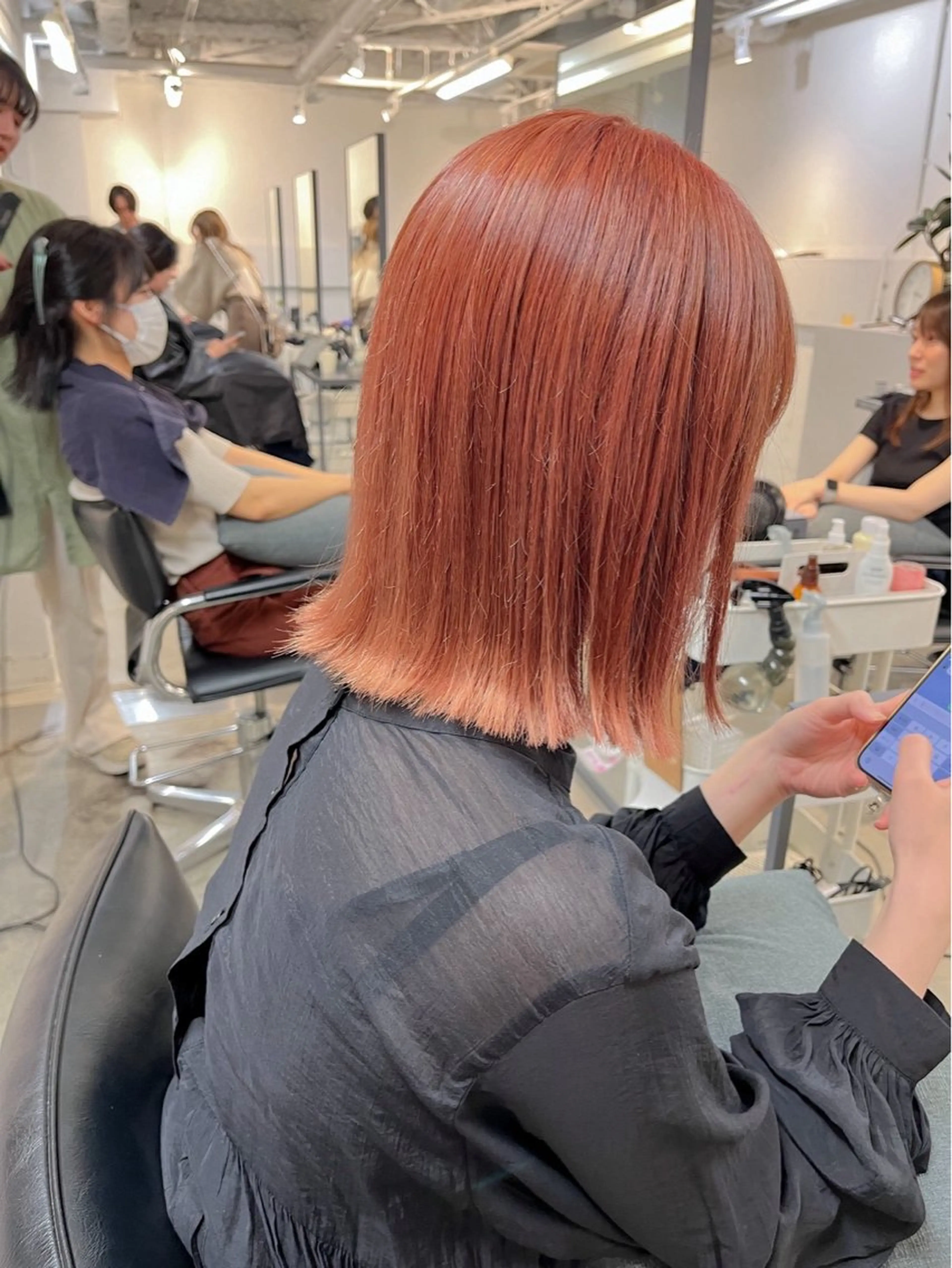 ミディアム カラー ボブ 外ハネヘア カット ヘアカラー ボブ/外はねボブ /HIKARU🌿のヘアスタイル