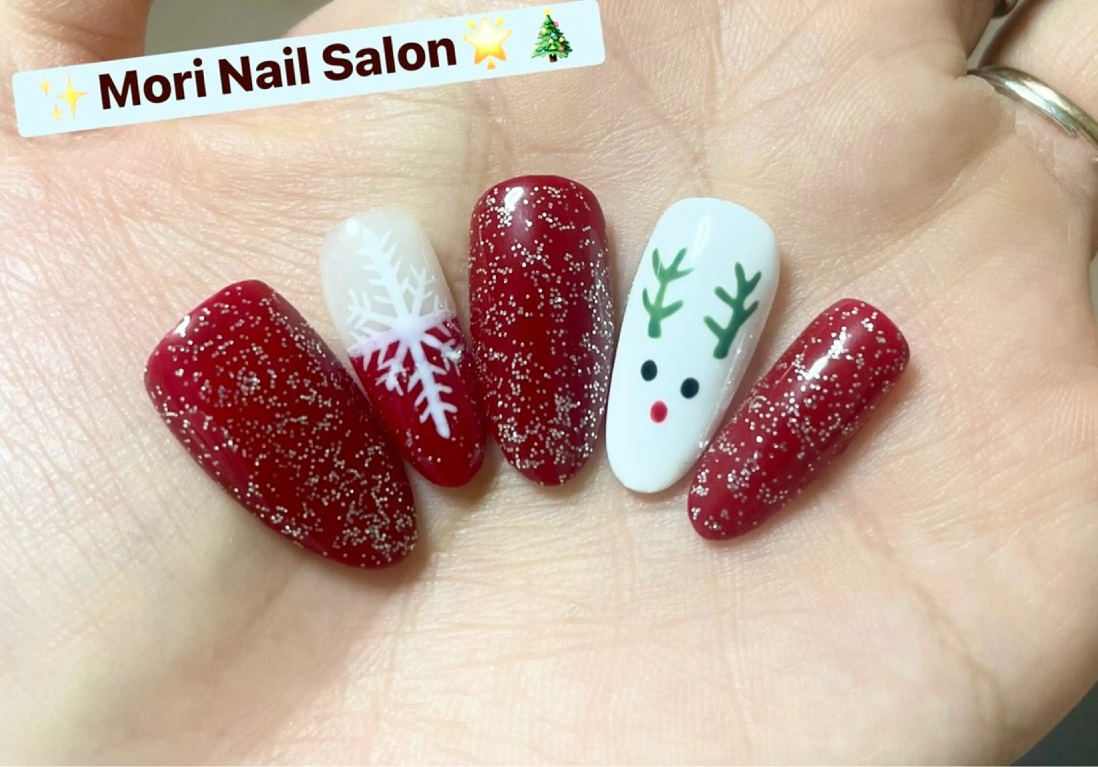 ネイル 冬ネイル クリスマス MORI ネイル SALONのネイルデザイン