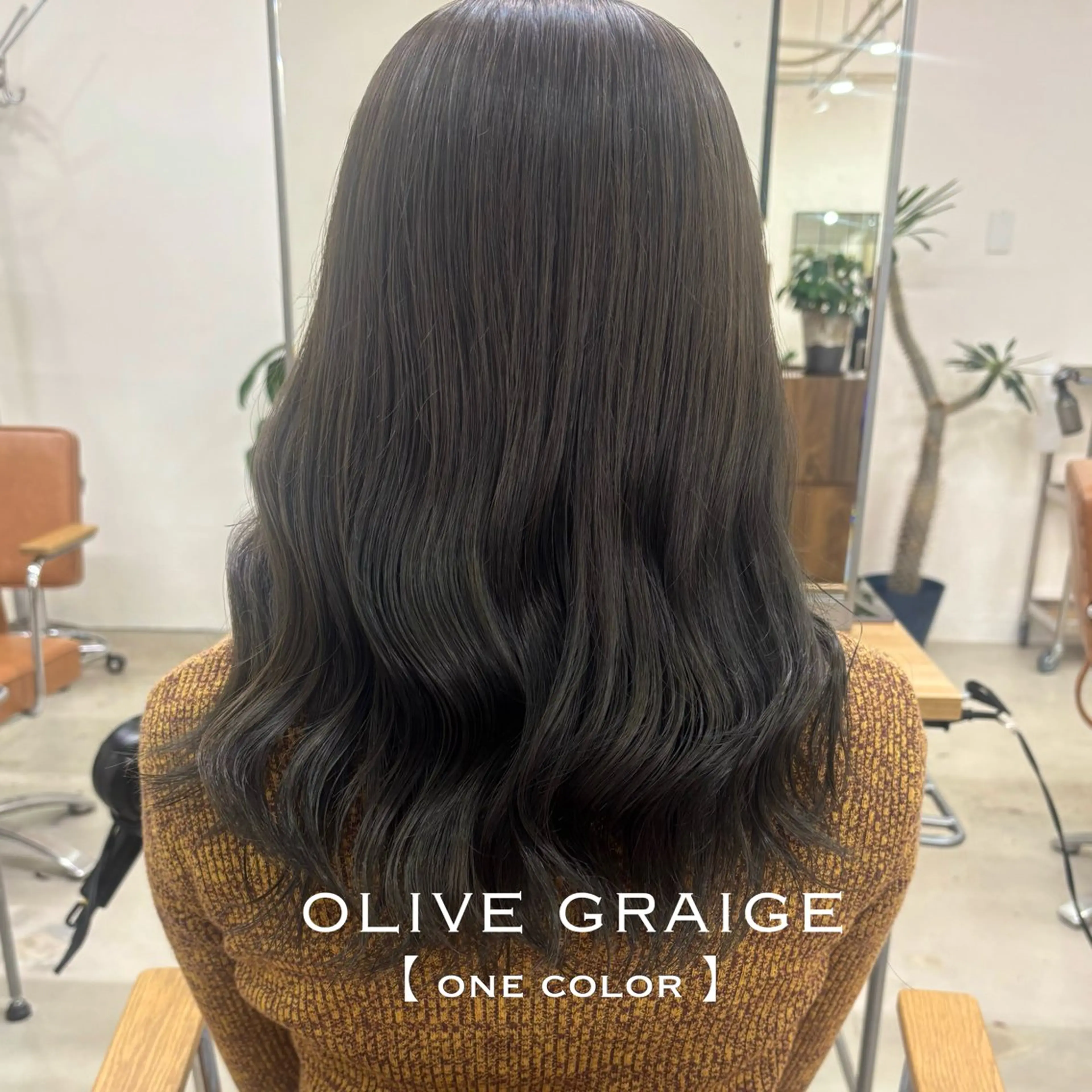 セミロング カラー グレージュ オリーブグレージュ オリーブグレー ヘアカラー ⌇🌹透明感カラー 🌹ᴍᴇɢᴜᴍɪ ⌇のヘアスタイル