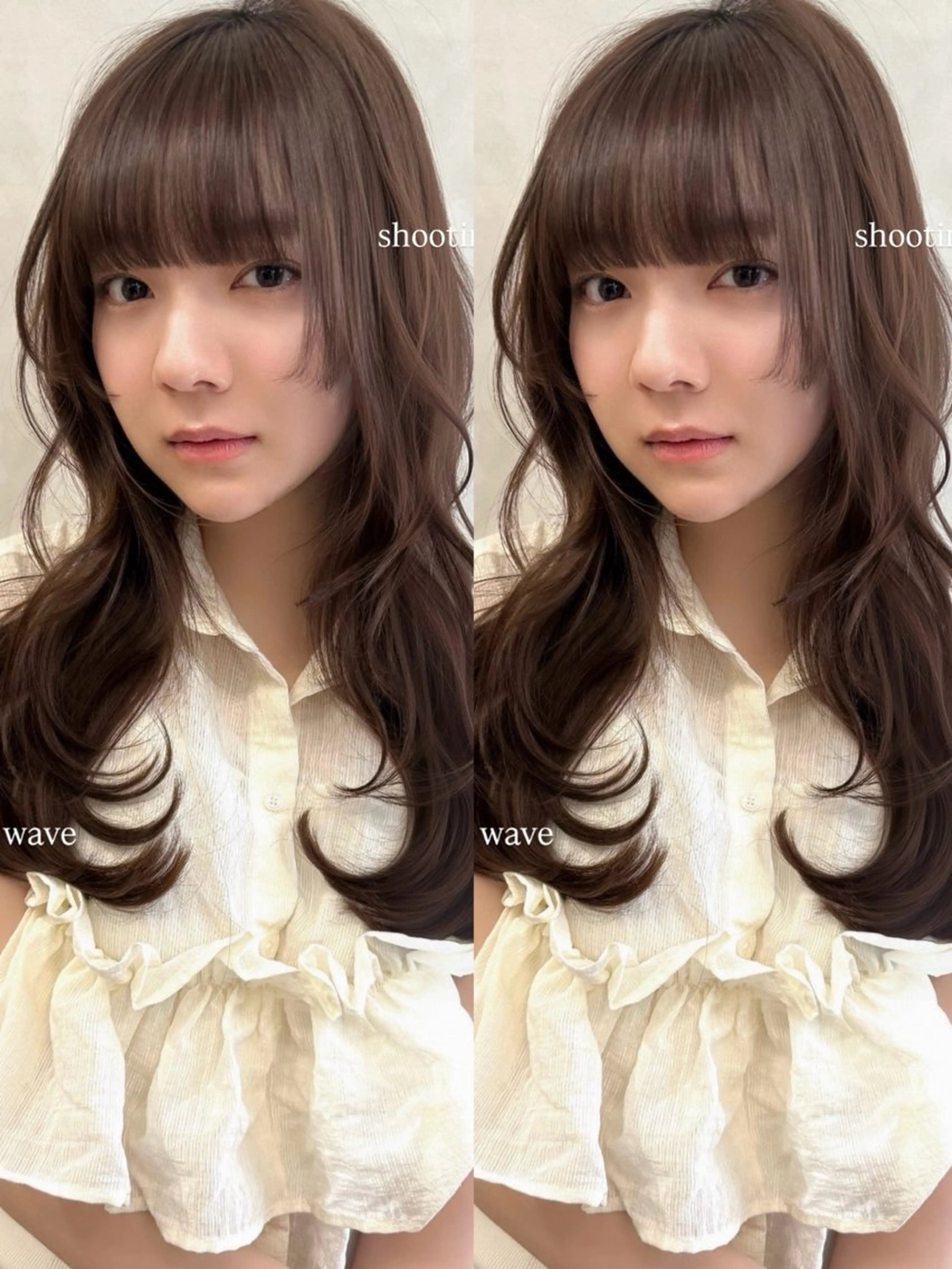 セミロング カラー カット ヘアカラー トリートメント ヘッドスパ むく。/顔周りカット /透明感カラーのヘアスタイル