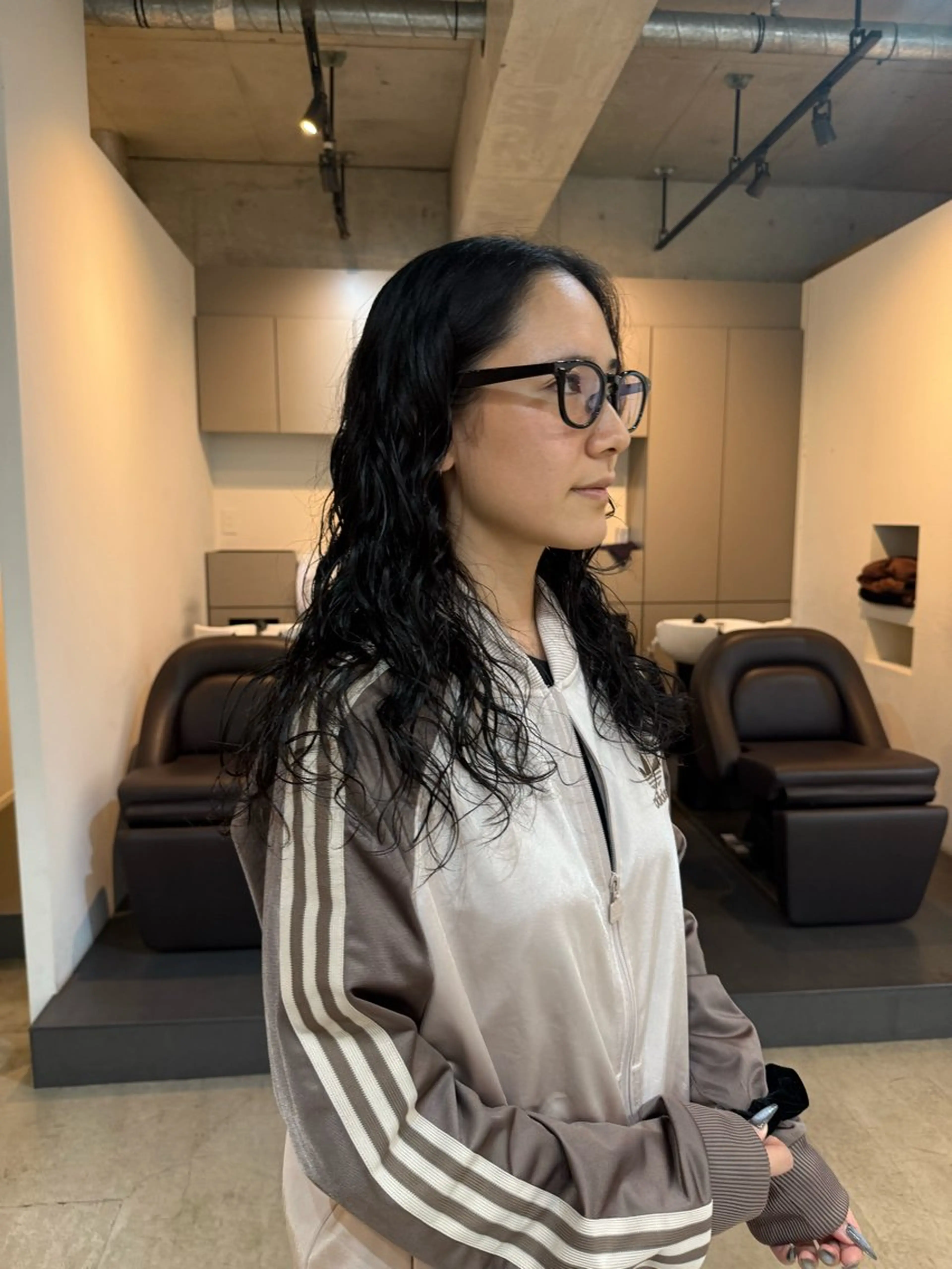 セミロング デジタルパーマ/ ウェーブパーマ/神野のヘアスタイル