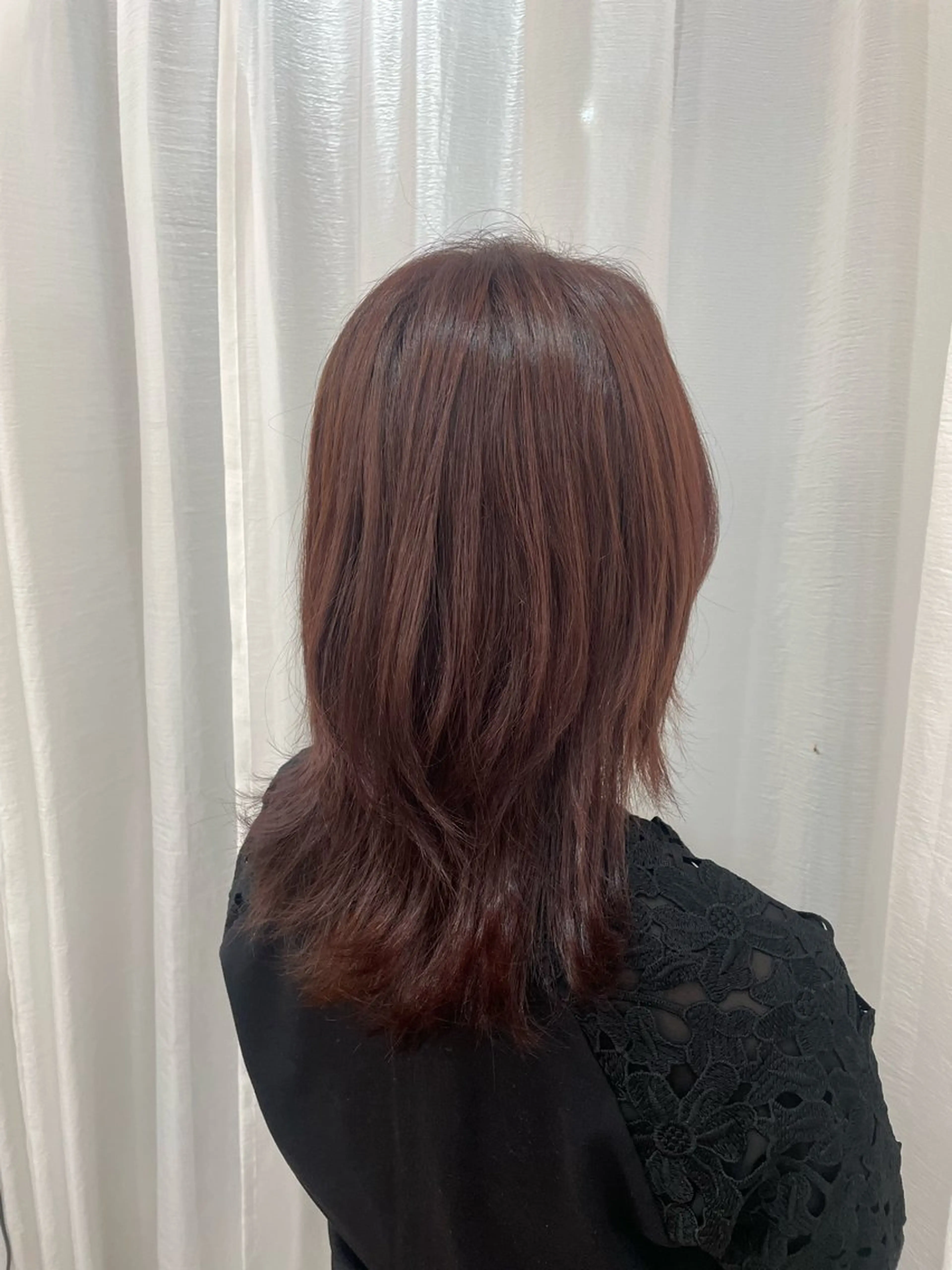 カラー ブラウンカラー レッドカラー 欠畑 瑠奈のヘアスタイル