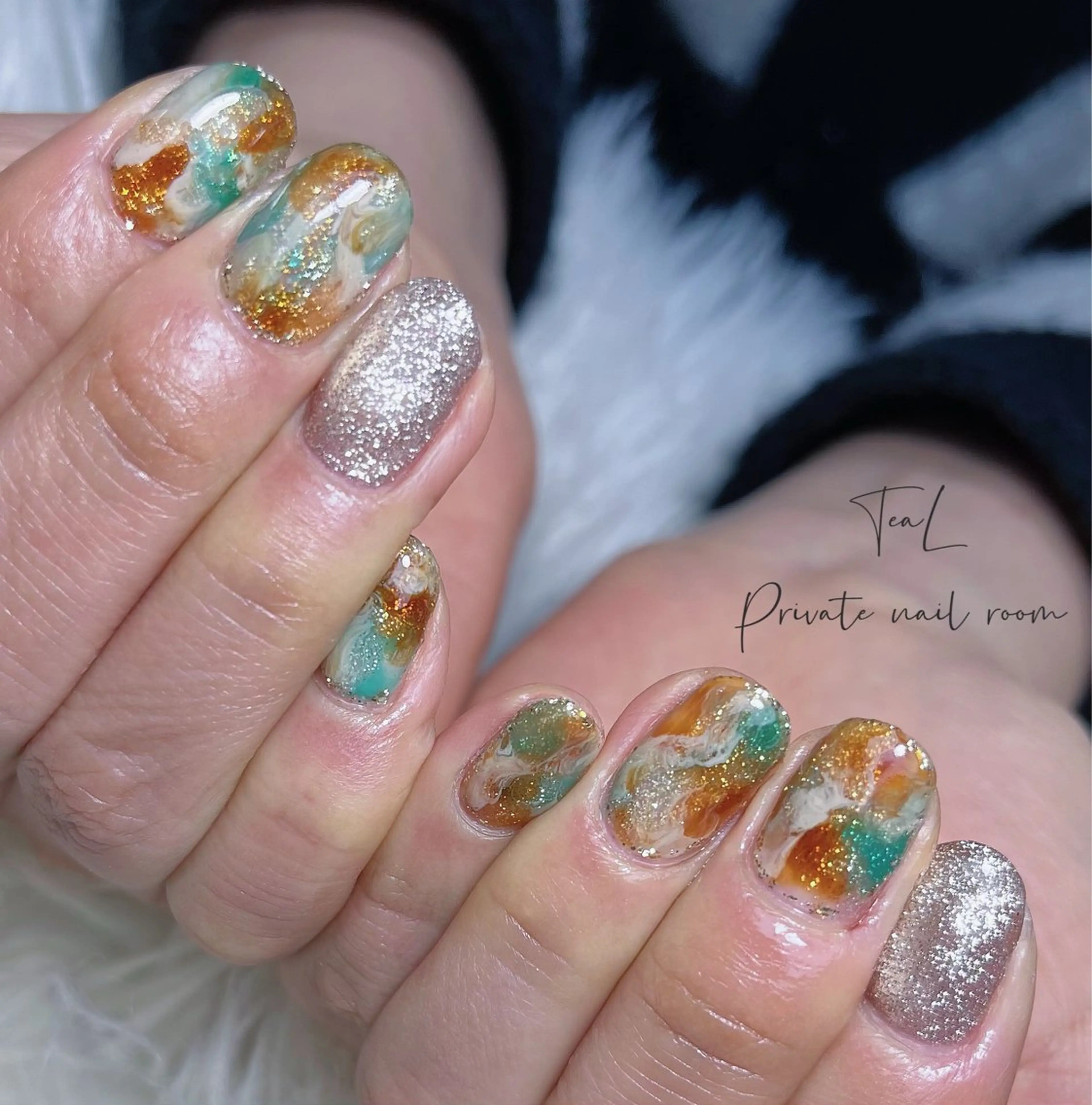 ネイル フラッシュネイル ニュアンスネイル TeaL nailのネイルデザイン