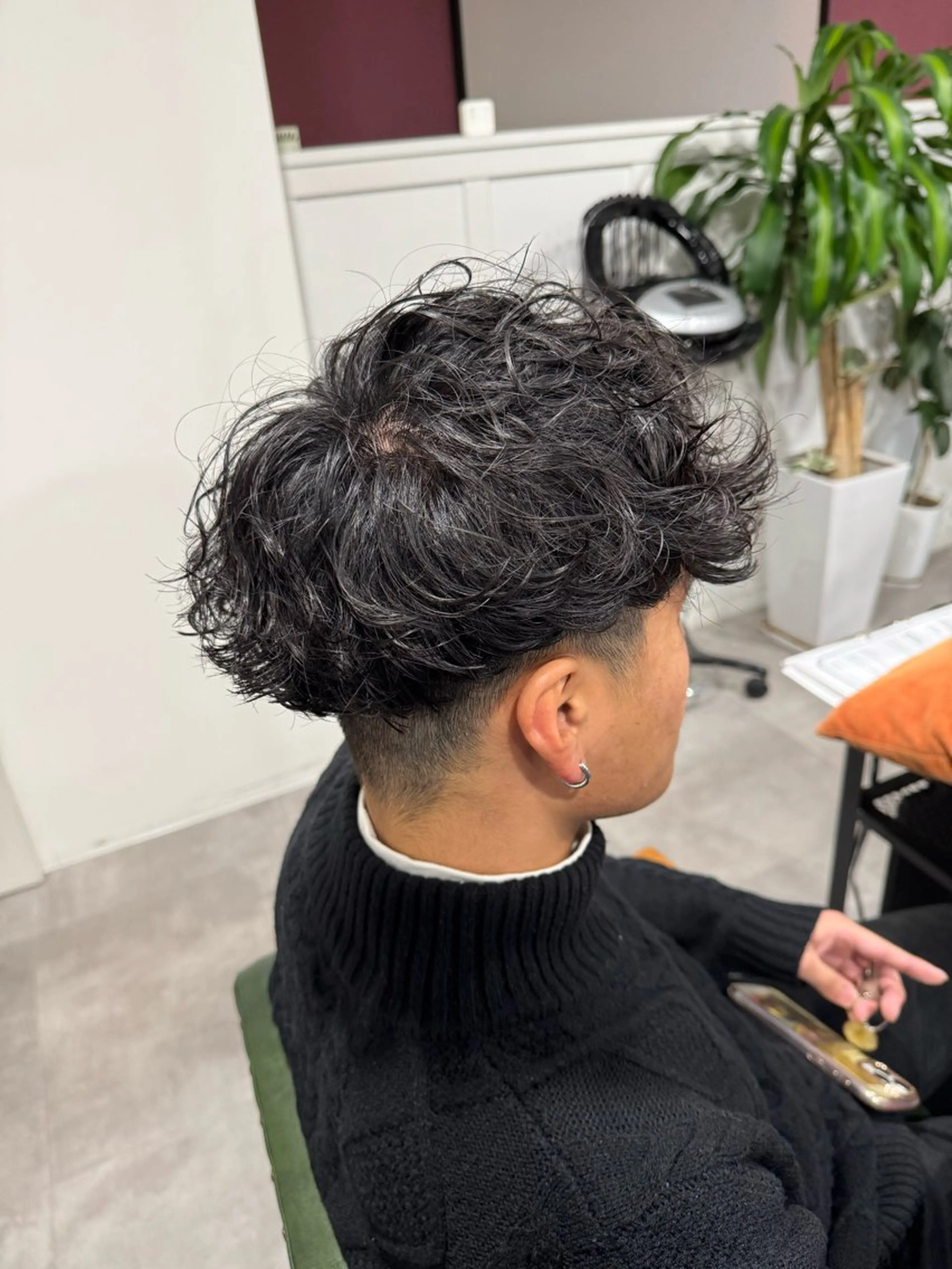 パーマ メンズ 平尾/艶カラー/ アッシュ系/中川誠大のヘアスタイル