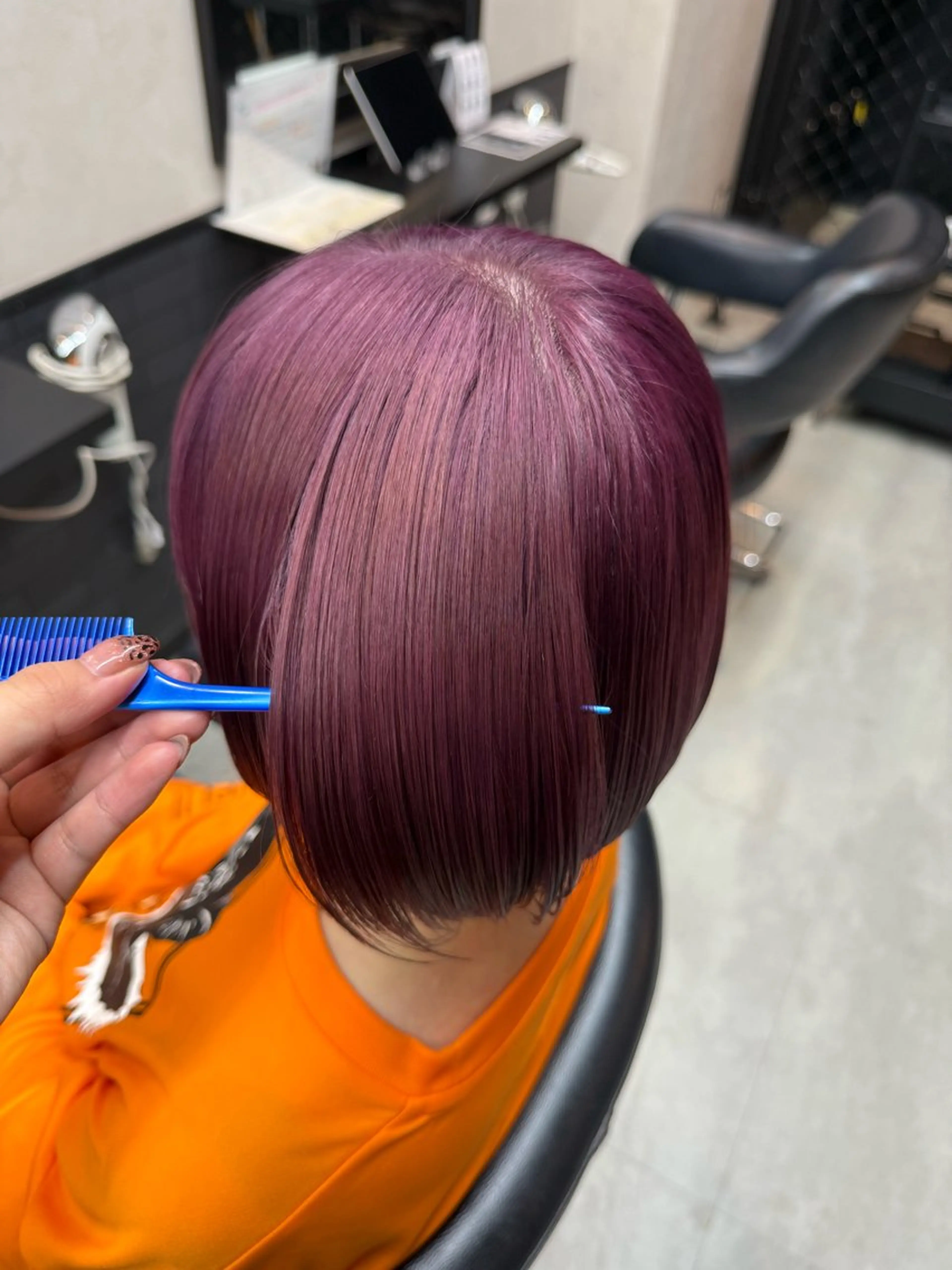 ショート カラー ヘアカラー 加賀文乃/ハイトーン /艶カラー/派手髪のヘアスタイル