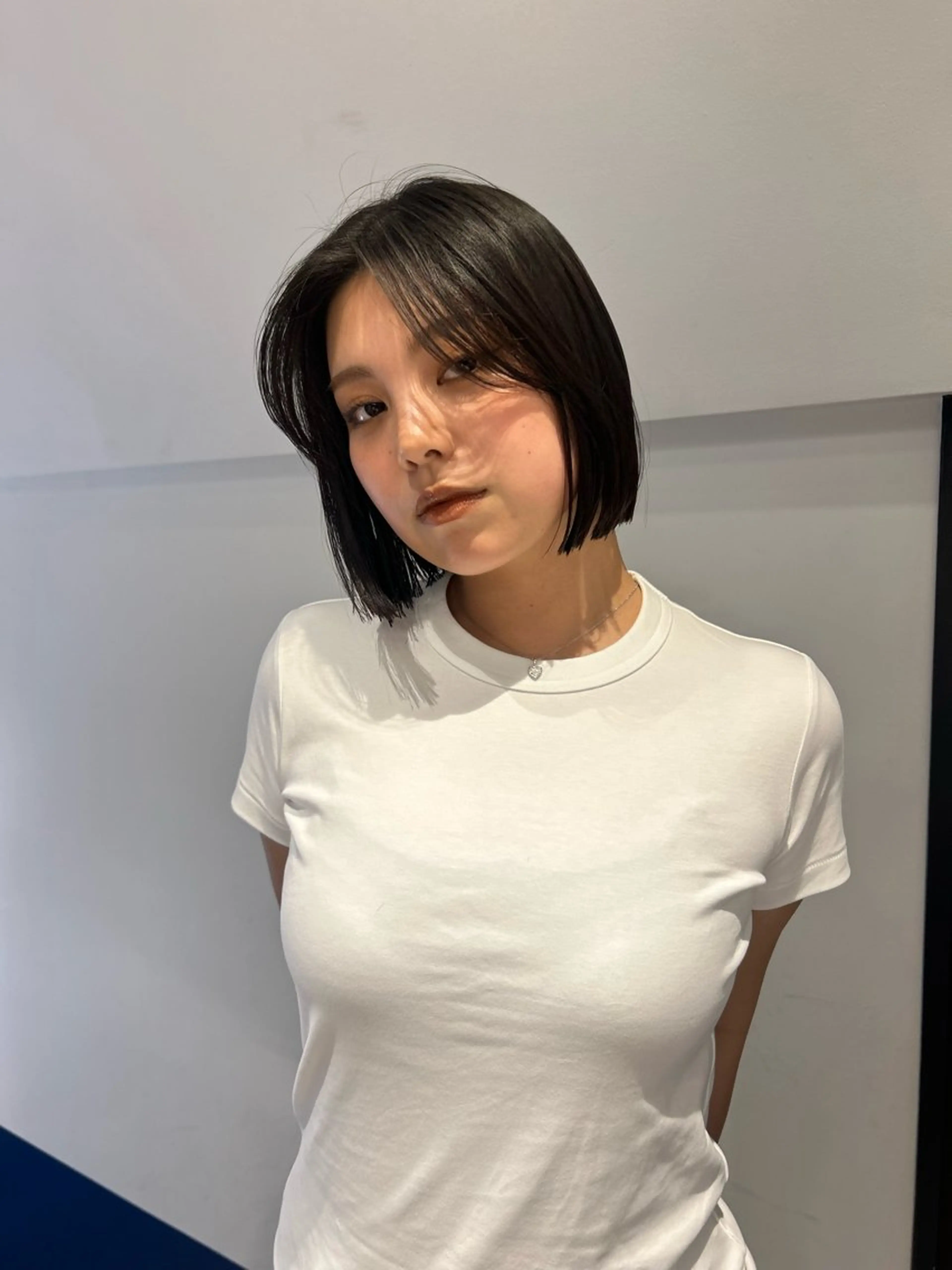 ショート カラー パーマ カット レイヤー/透明感/ ブリーチなし/わかなのヘアスタイル