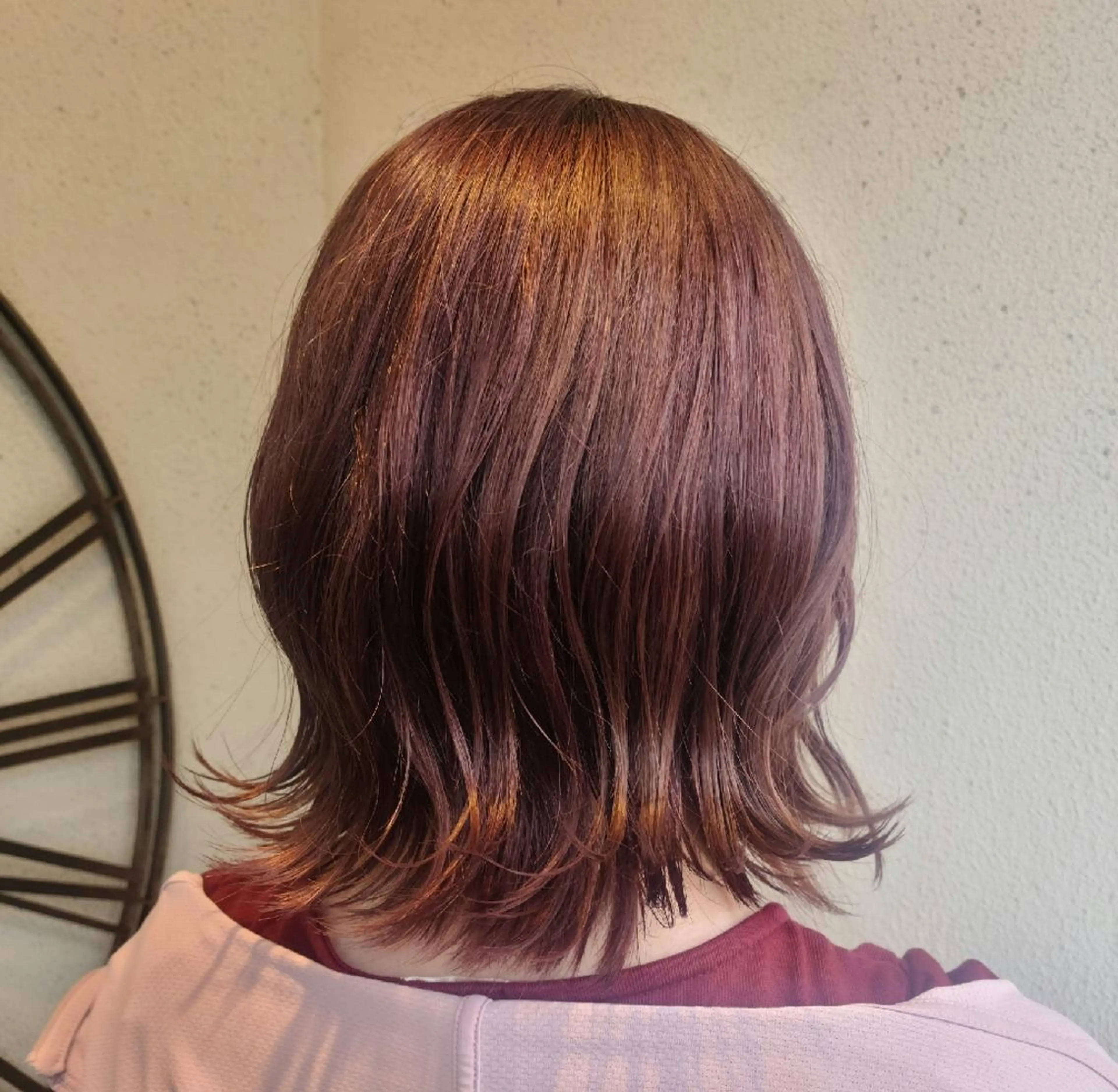 ミディアム カラー ピンクカラー 赤松 摩美のヘアスタイル
