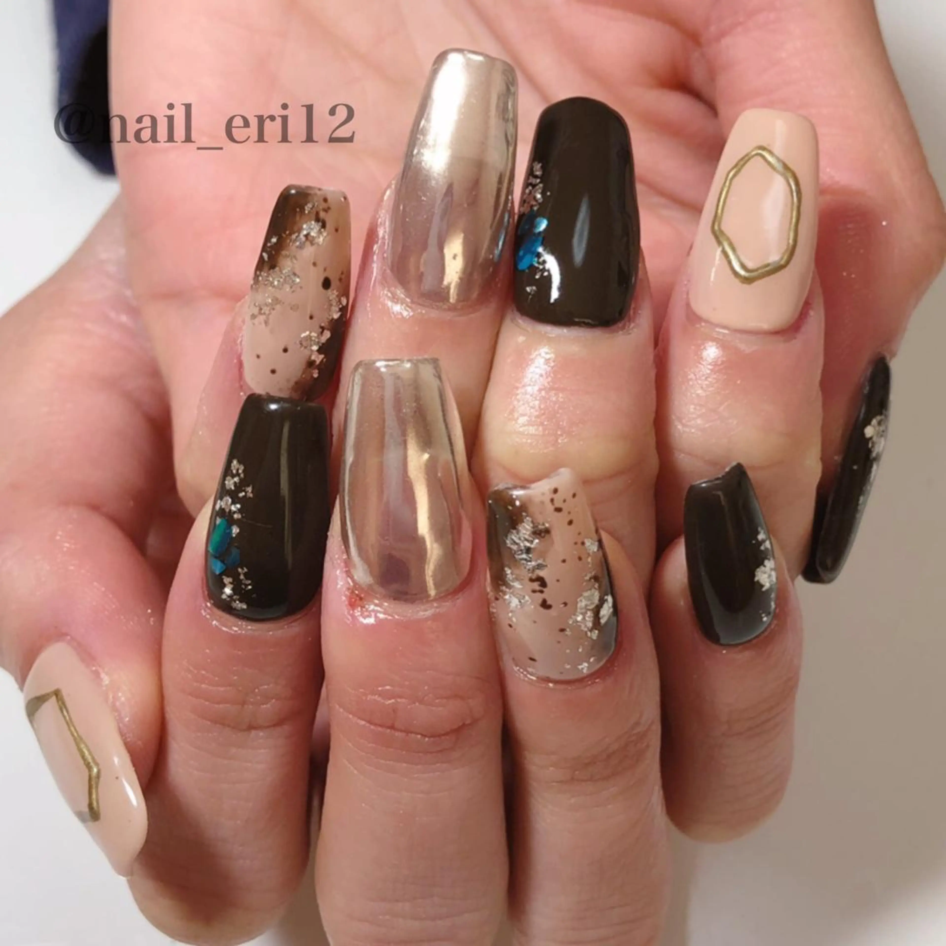 ミディアム ネイル nail salon &e eriのネイルデザイン