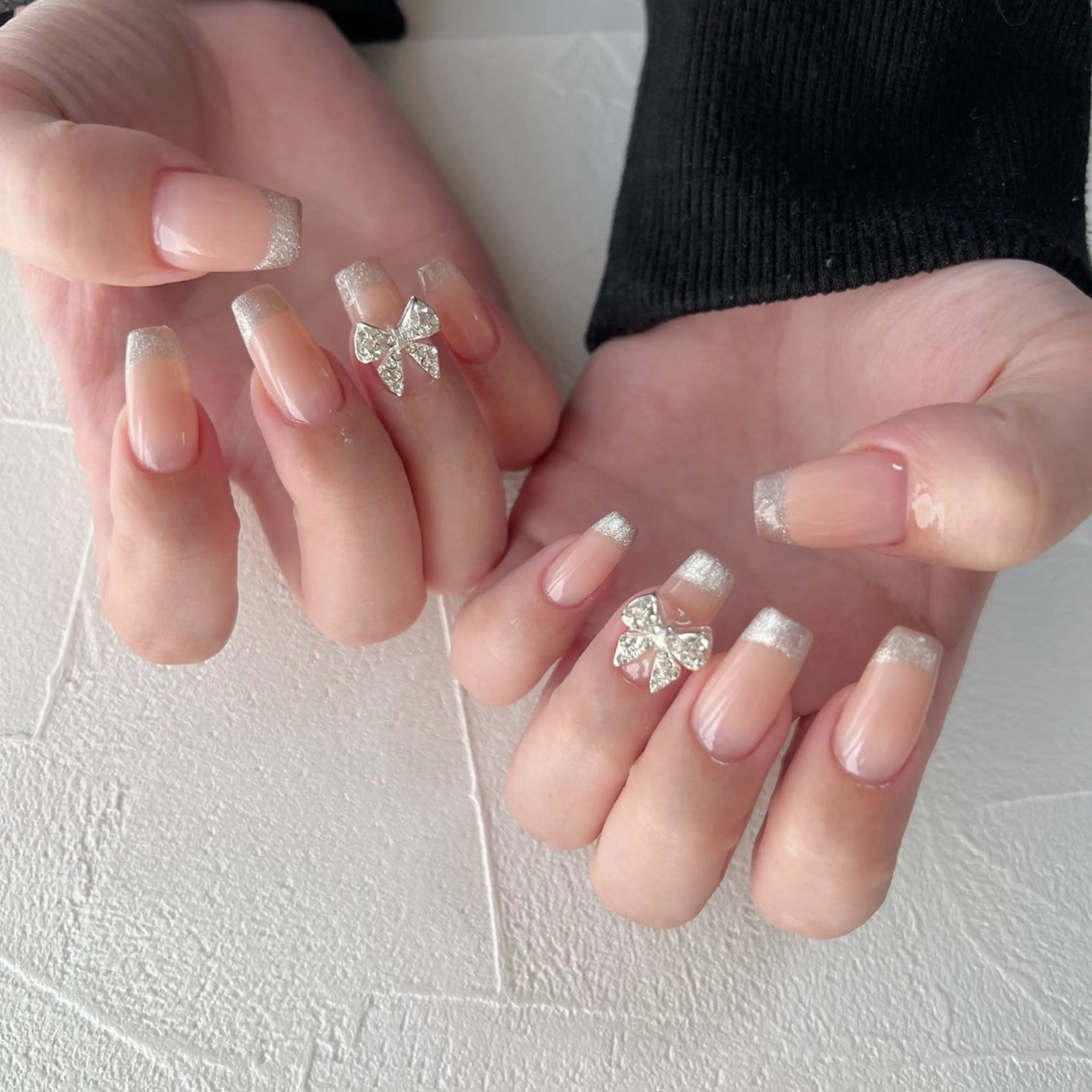 ネイル フレンチネイル マグネットネイル マグネットフレンチ シンプルネイル ハンドネイル 川端 京香のネイルデザイン