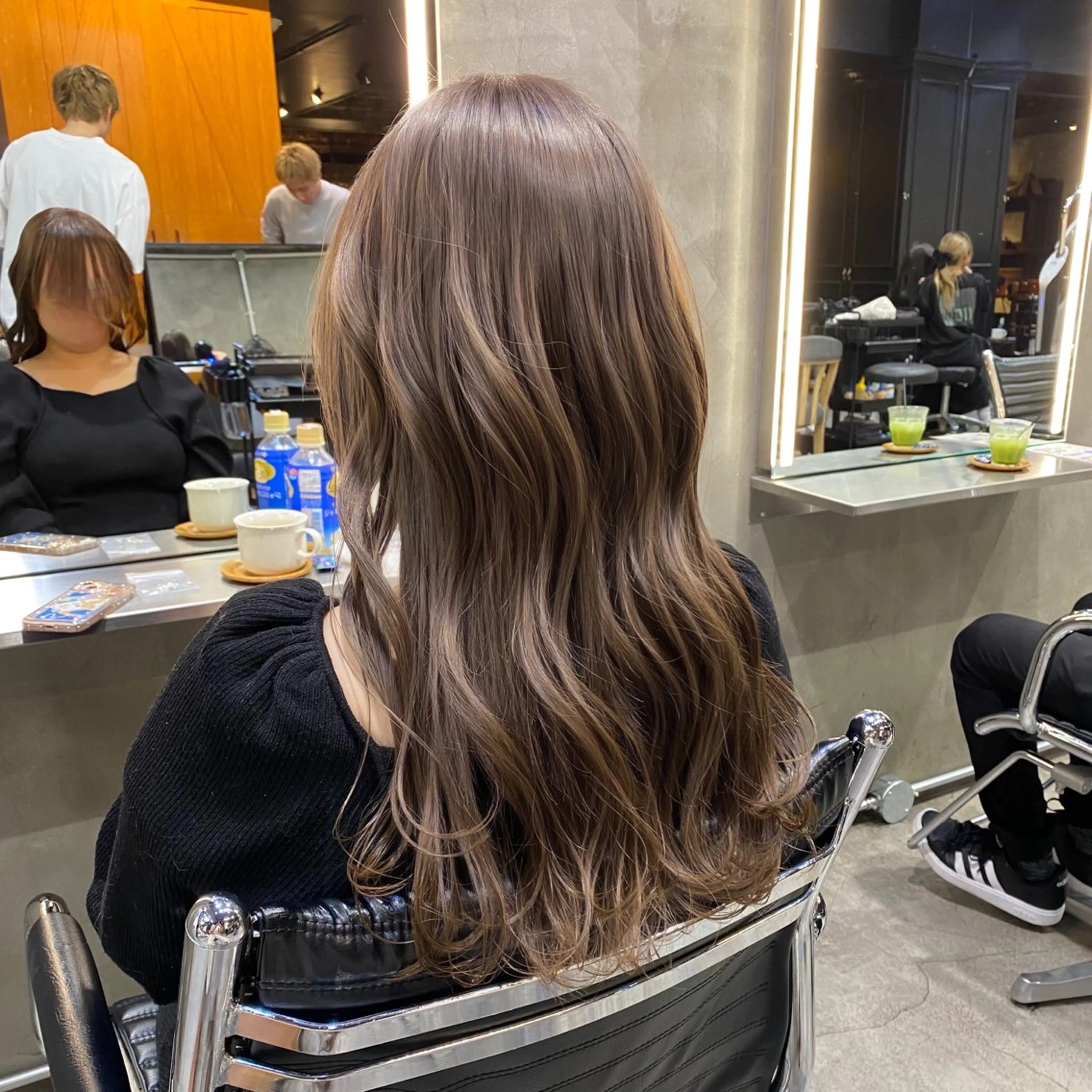 セミロング カラー ブリーチ ブラウンカラー ショコラブラウン ダブルカラー ブリーチなしカラー カット ヘアカラー 透明感カラー🌿 グレージュ🐺陽介のヘアスタイル