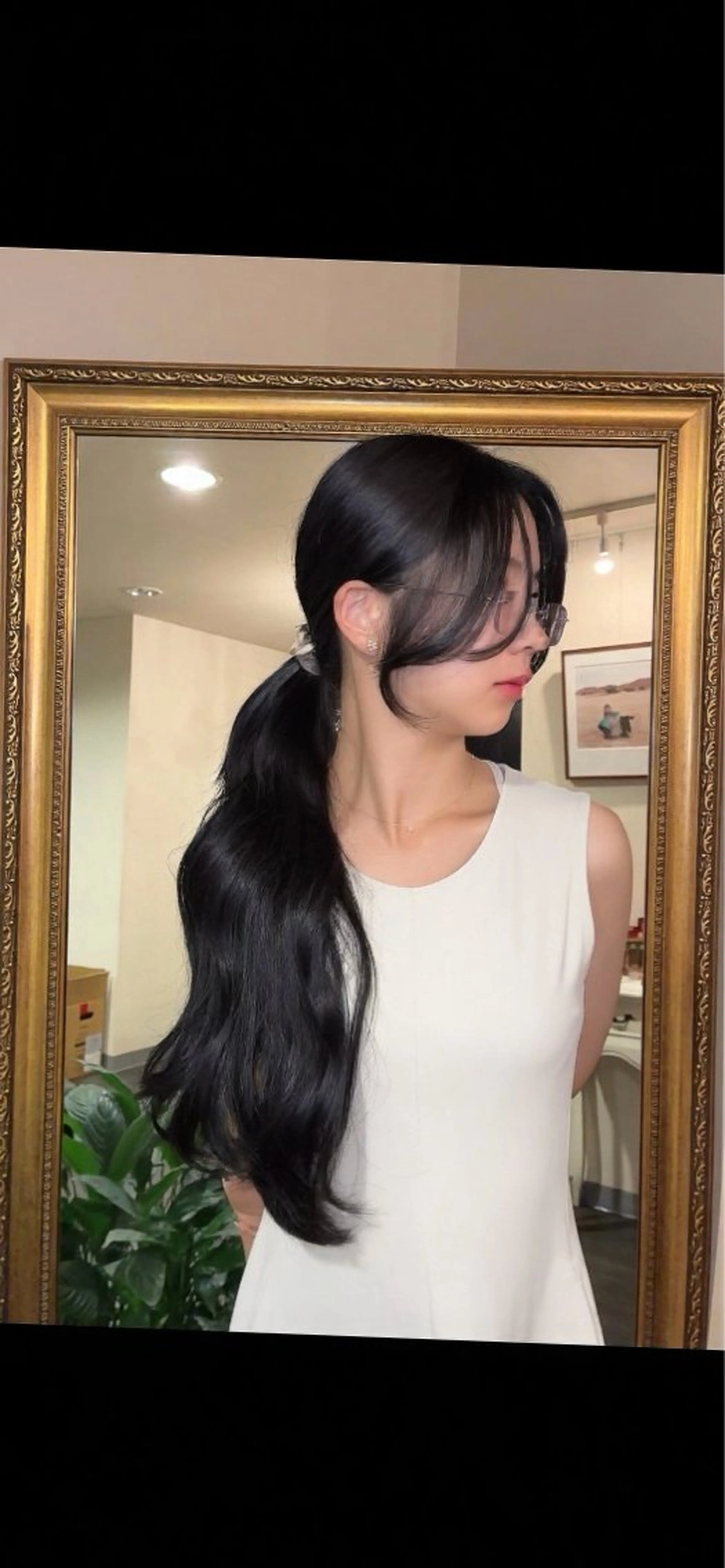 ロング 顔周りカット レイヤーカット ワンホンレイヤー ✂︎✂︎MOMO池袋 EMANON③🩵のヘアスタイル