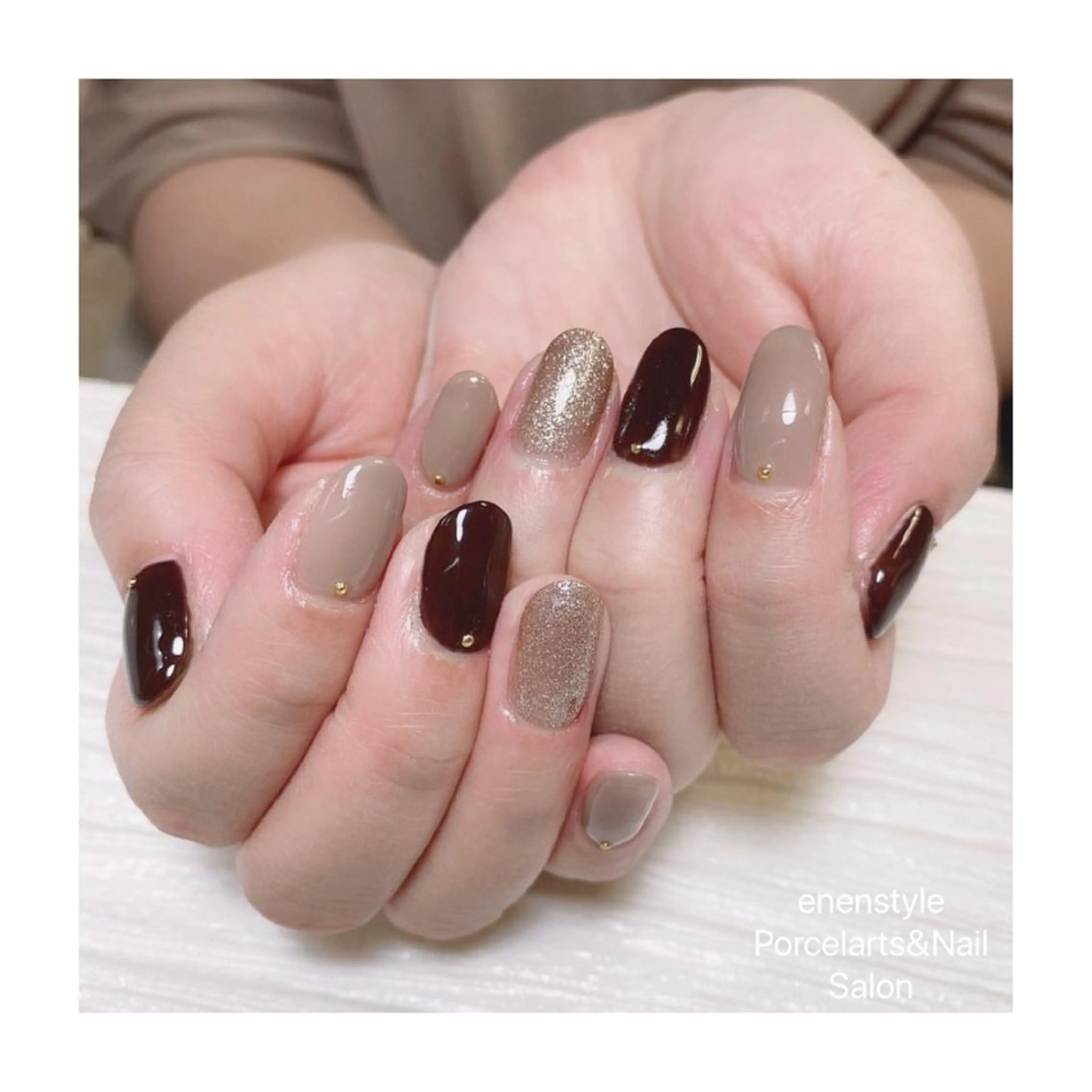 ミディアム ネイル ハンドネイル 👑enen style👑のネイルデザイン