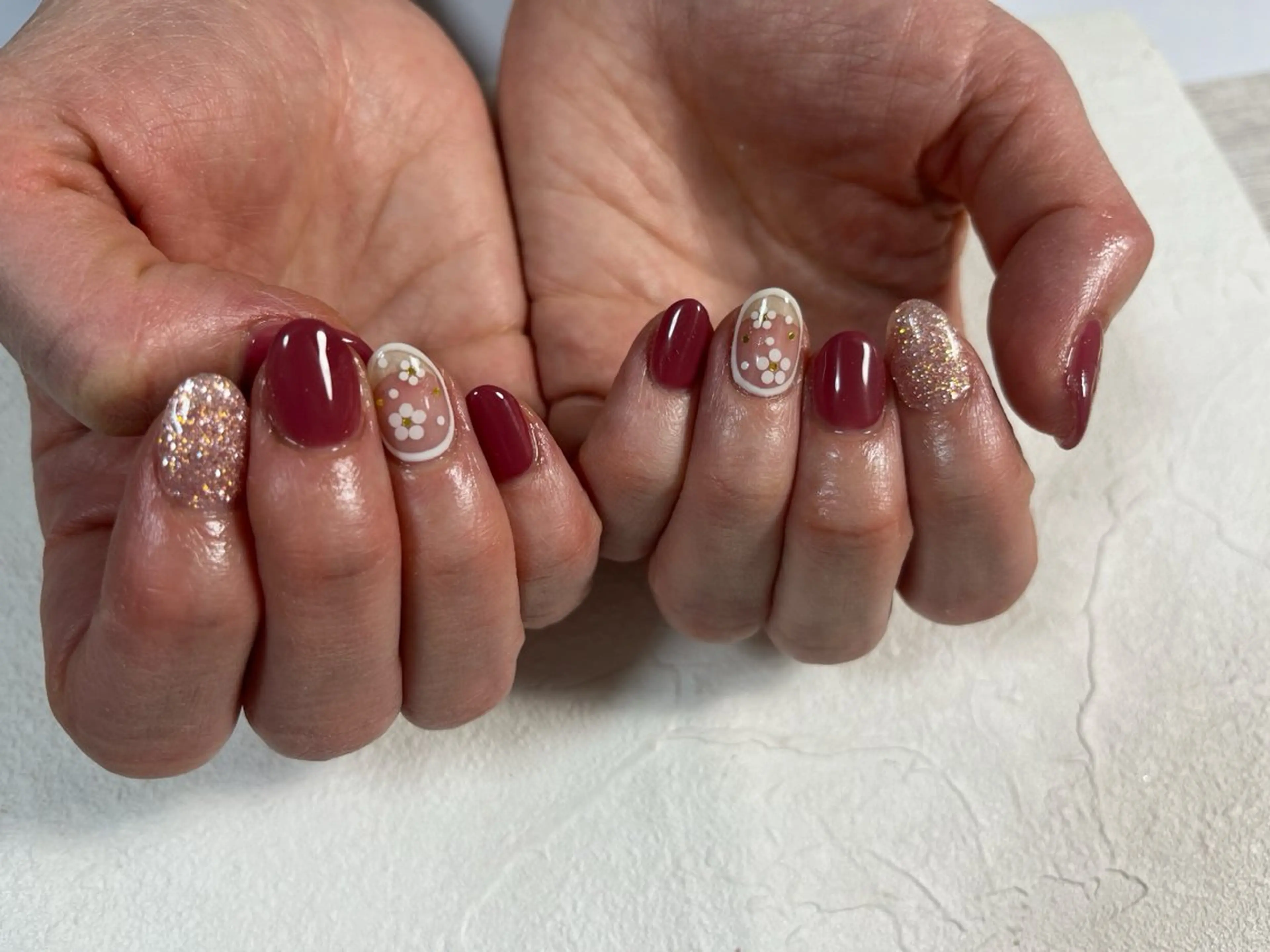 ネイル オーロラネイル フラワーネイル フットネイル フレンチネイル ジェルネイル ハンドネイル kiki nail たまプラーザのネイルデザイン