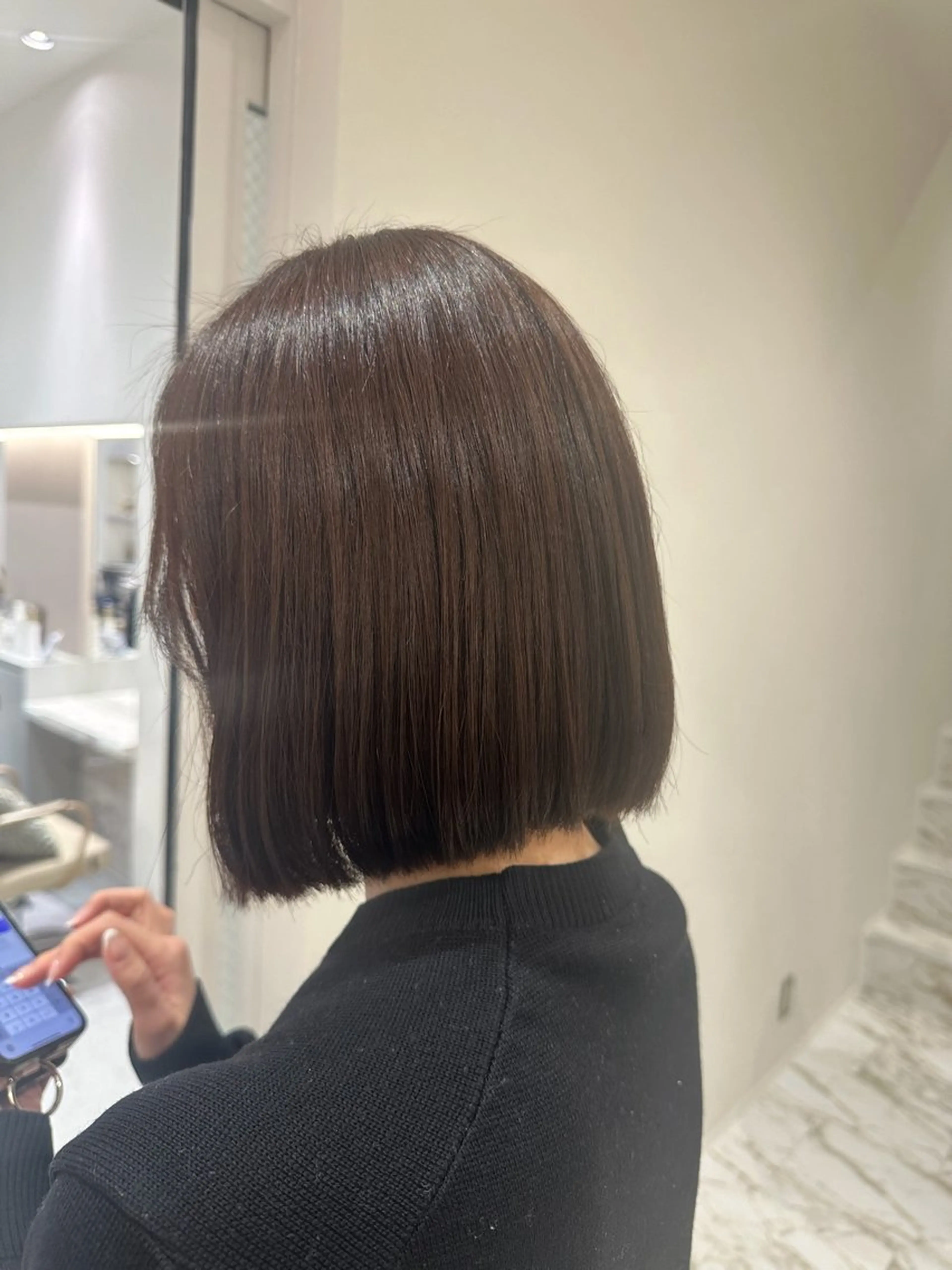 ミディアム カラー カット ヘアカラー トリートメント 韓国レイヤー✨ yasuko銀座のヘアスタイル