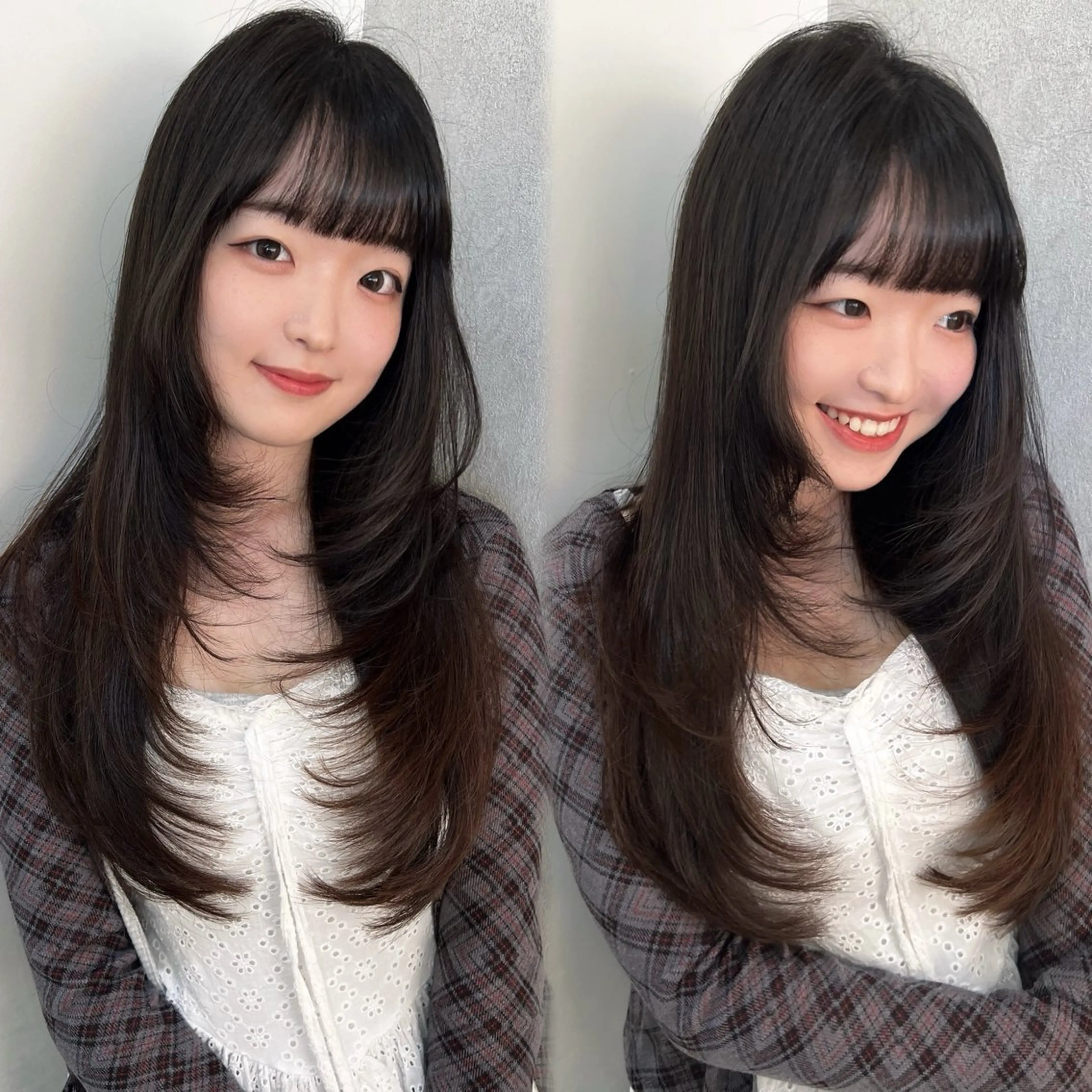 ロング くびれヘア 顔周りカット 髪質改善 韓国風ヘア レイヤーカット カット ヘアカラー トリートメント 韓国🇰🇷レイヤー 映える顔周り🩷のヘアスタイル