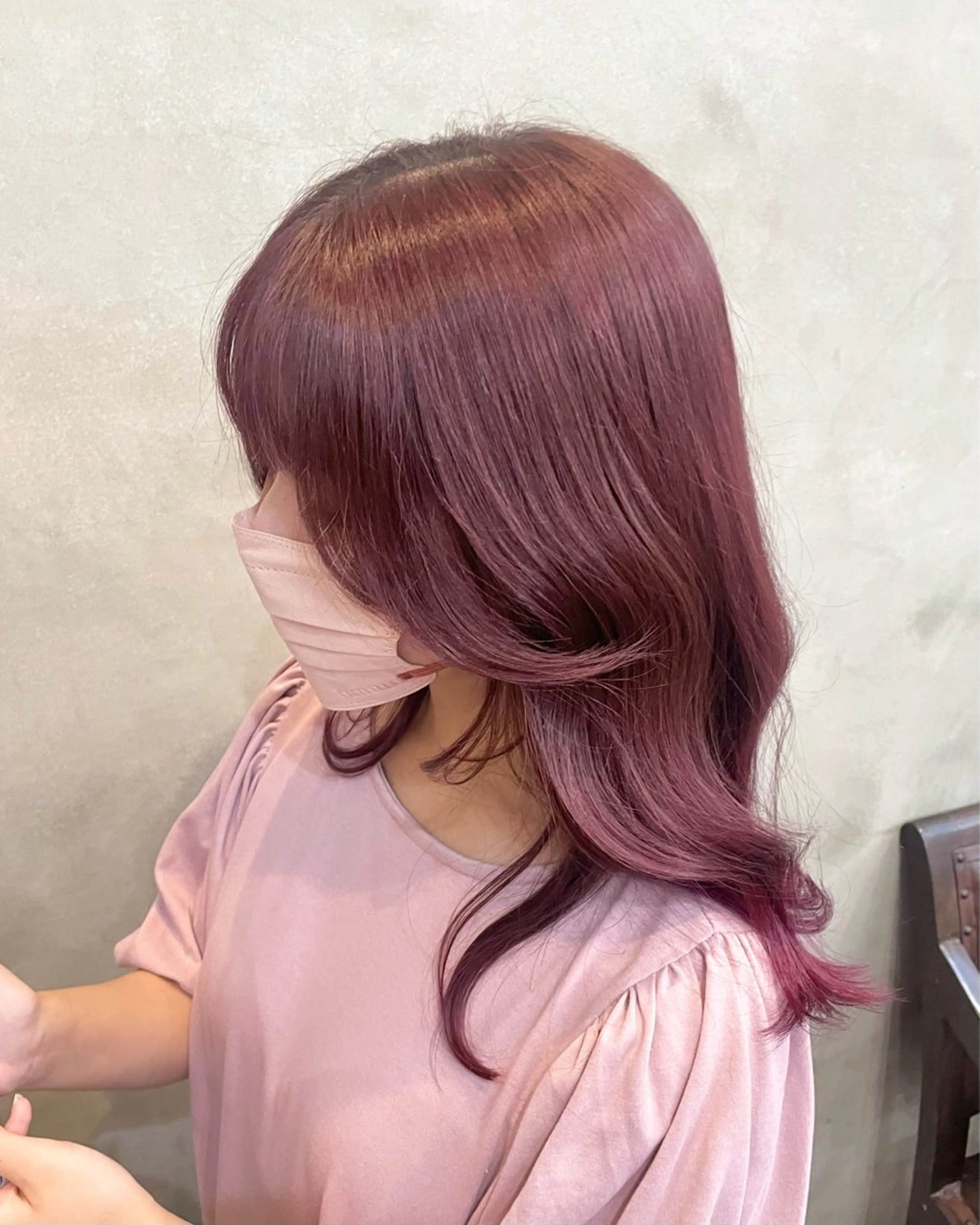 セミロング カラー ヘアアレンジ カット ヘアカラー トリートメント 【ピンク/韓国ヘア/ ヘアセット】亜海のヘアスタイル