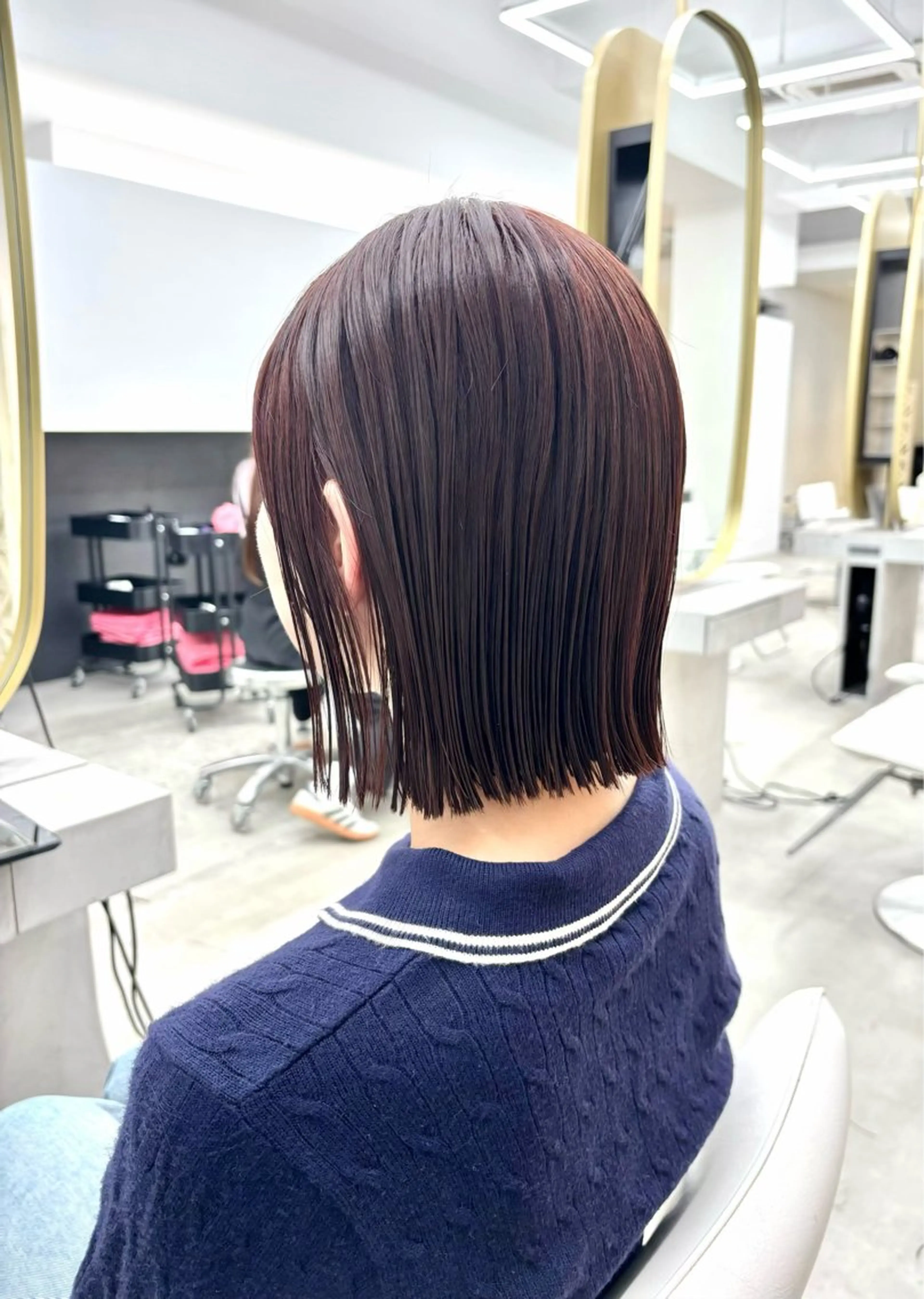 ショート カラー ブラウンカラー レッドカラー レッドブラウン ボブ カット ヘアカラー トリートメント 伊藤 優里のヘアスタイル