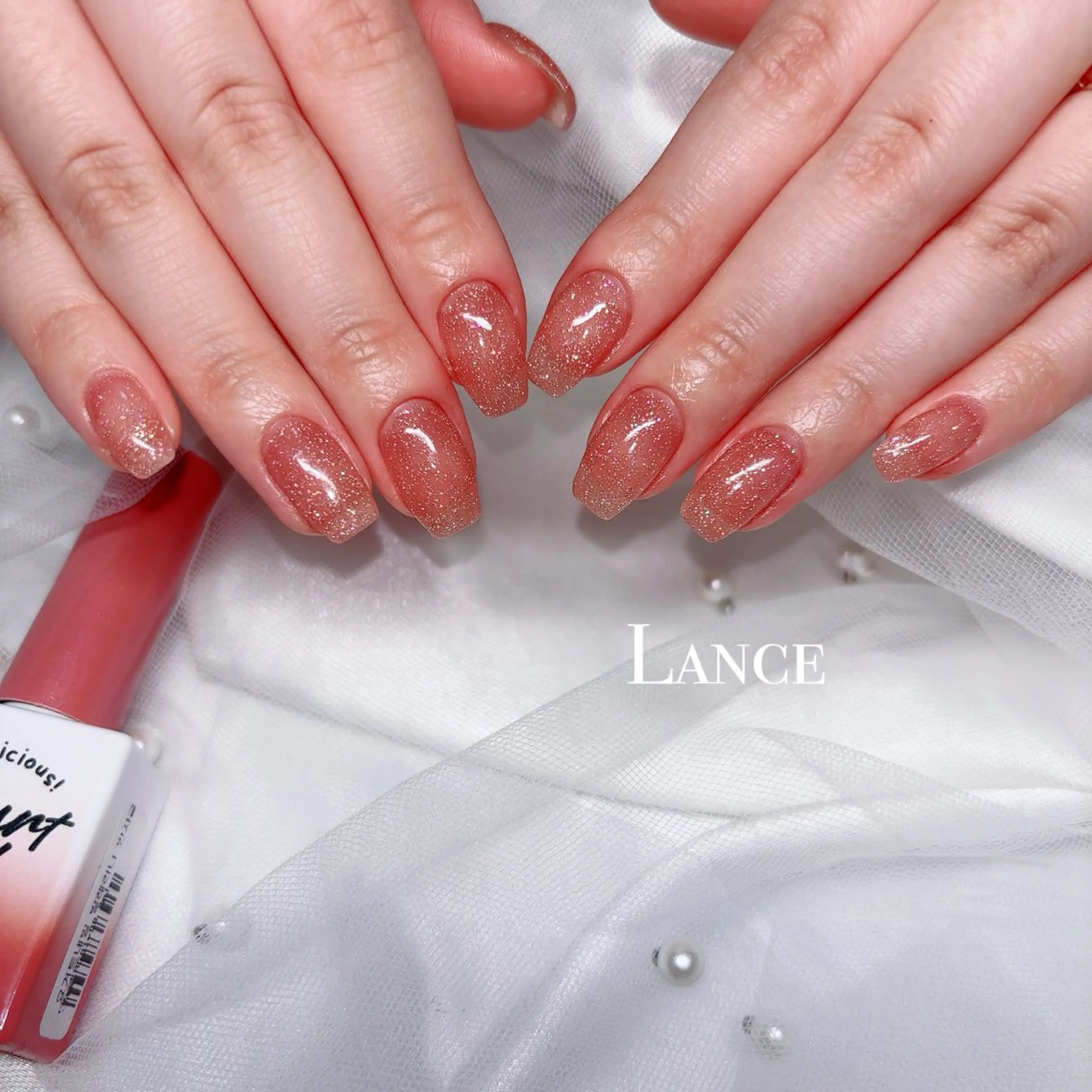 ネイル キラキラネイル 韓国ネイル 春ネイル ワンホンネイル 冬ネイル ハンドネイル Lance nailのネイルデザイン