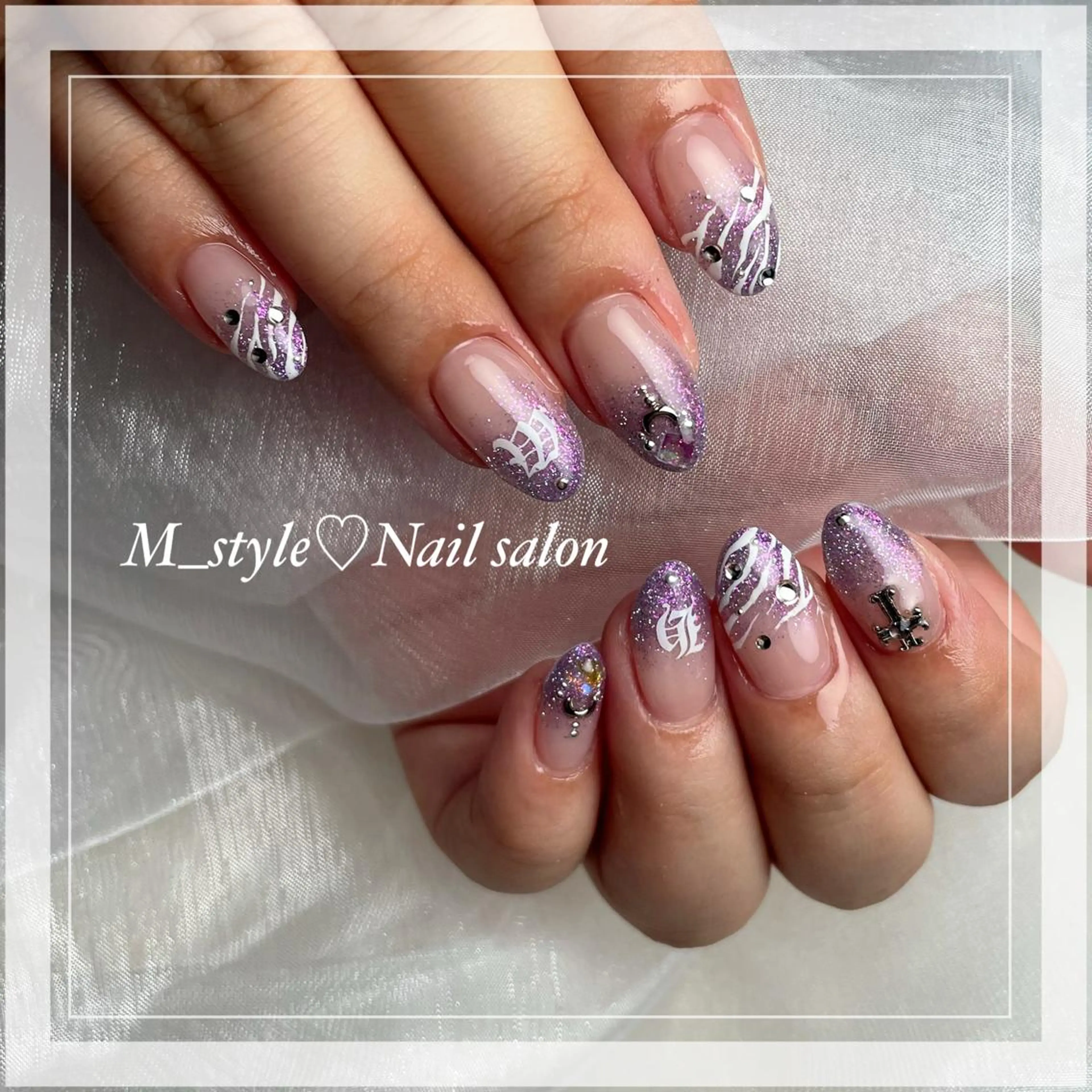 ミディアム ネイル 下妻ネイルサロン/ パラジェルのネイルデザイン