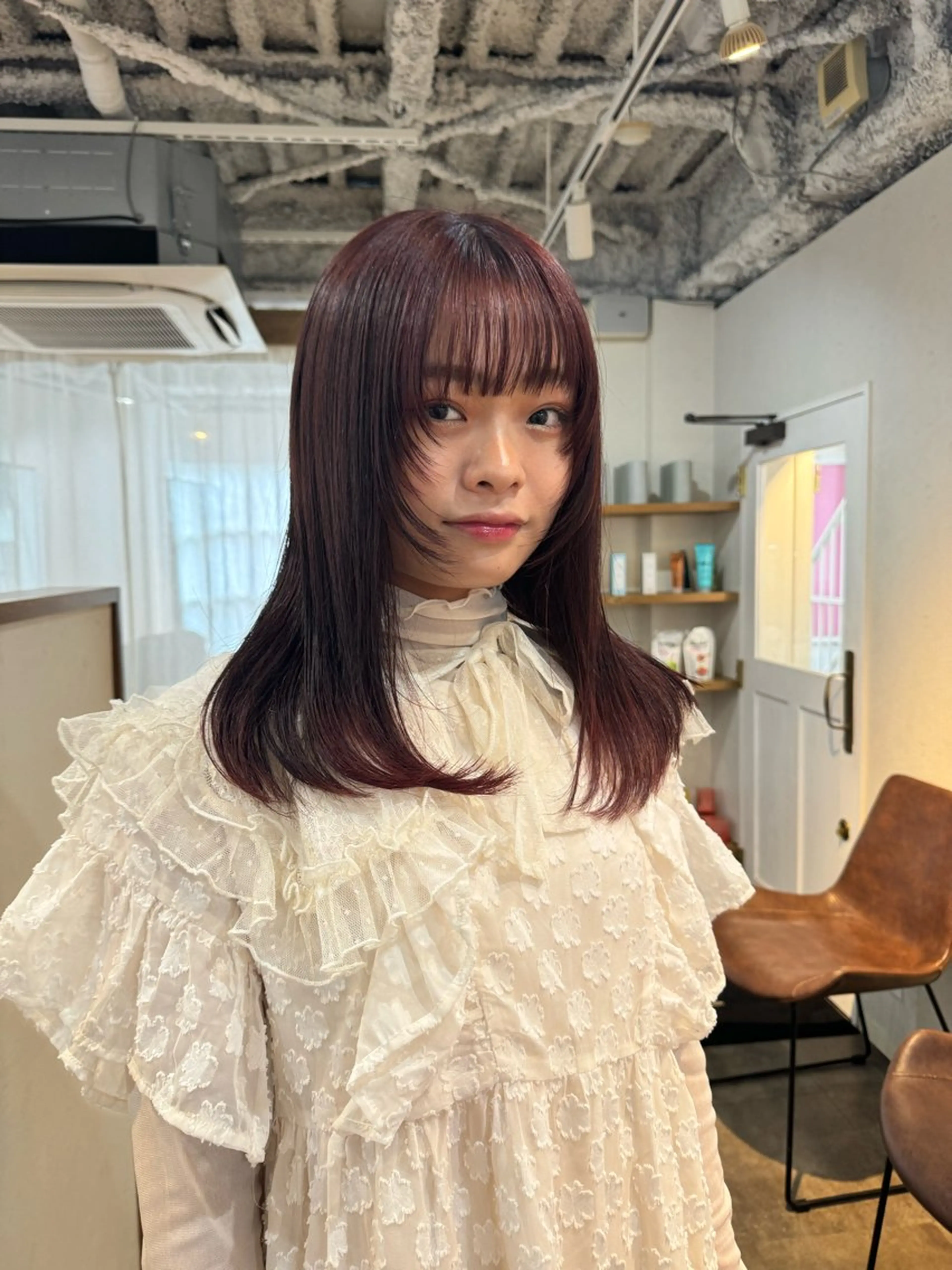 セミロング 艶カラー/顔周り🌸 自由が丘/工藤さくらのヘアスタイル