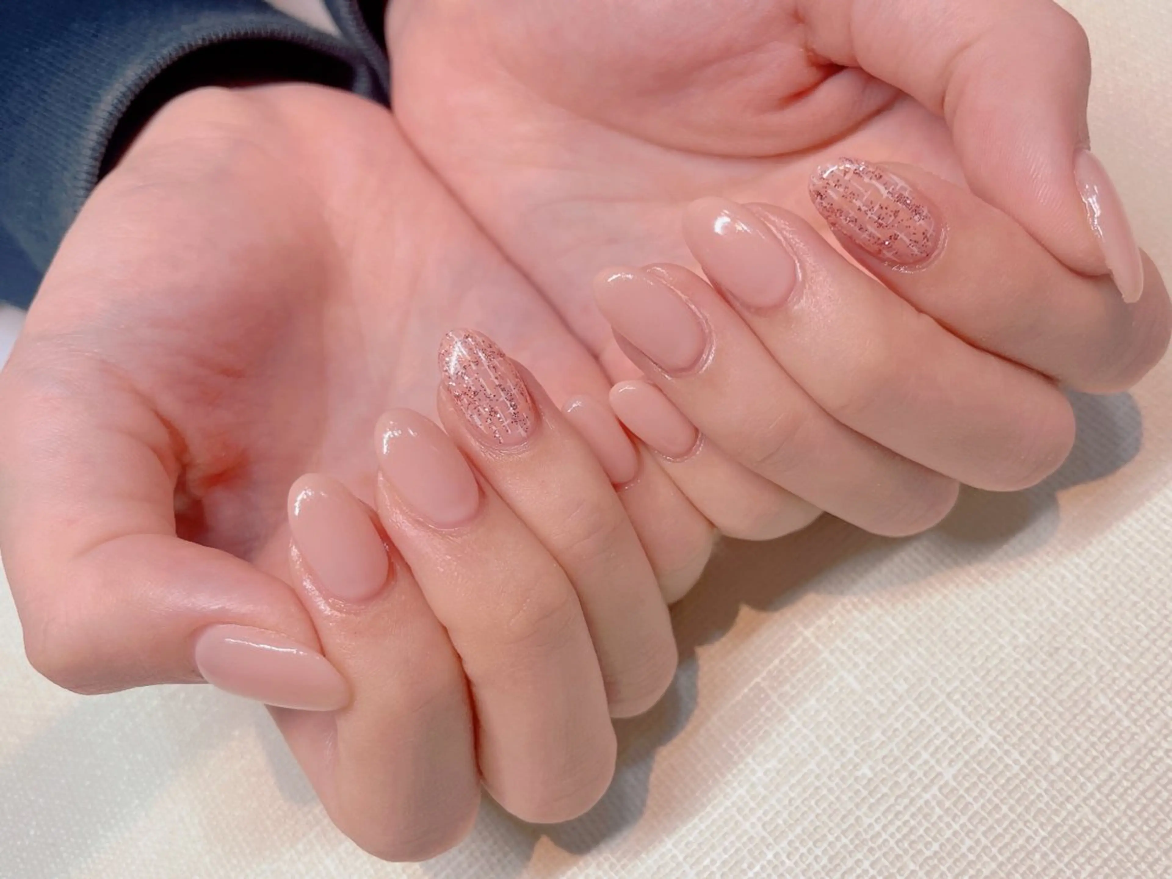 ネイル ピンク ツイードネイル Avant Sakiのネイルデザイン