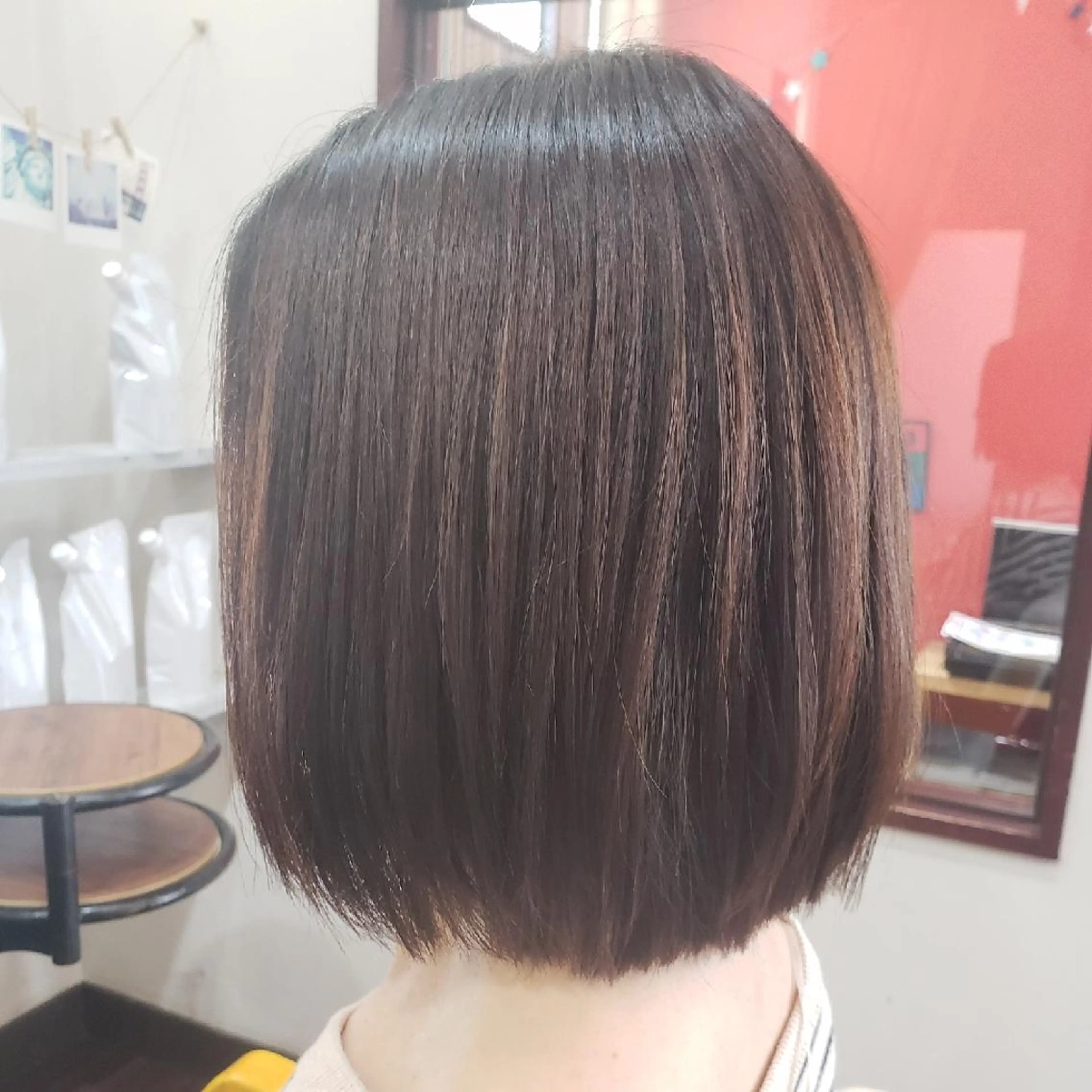 ミディアム カラー ブラウンカラー ナチュラルブラウン ボブ Well‘s黒木🌿 レイヤー💎寒色のヘアスタイル