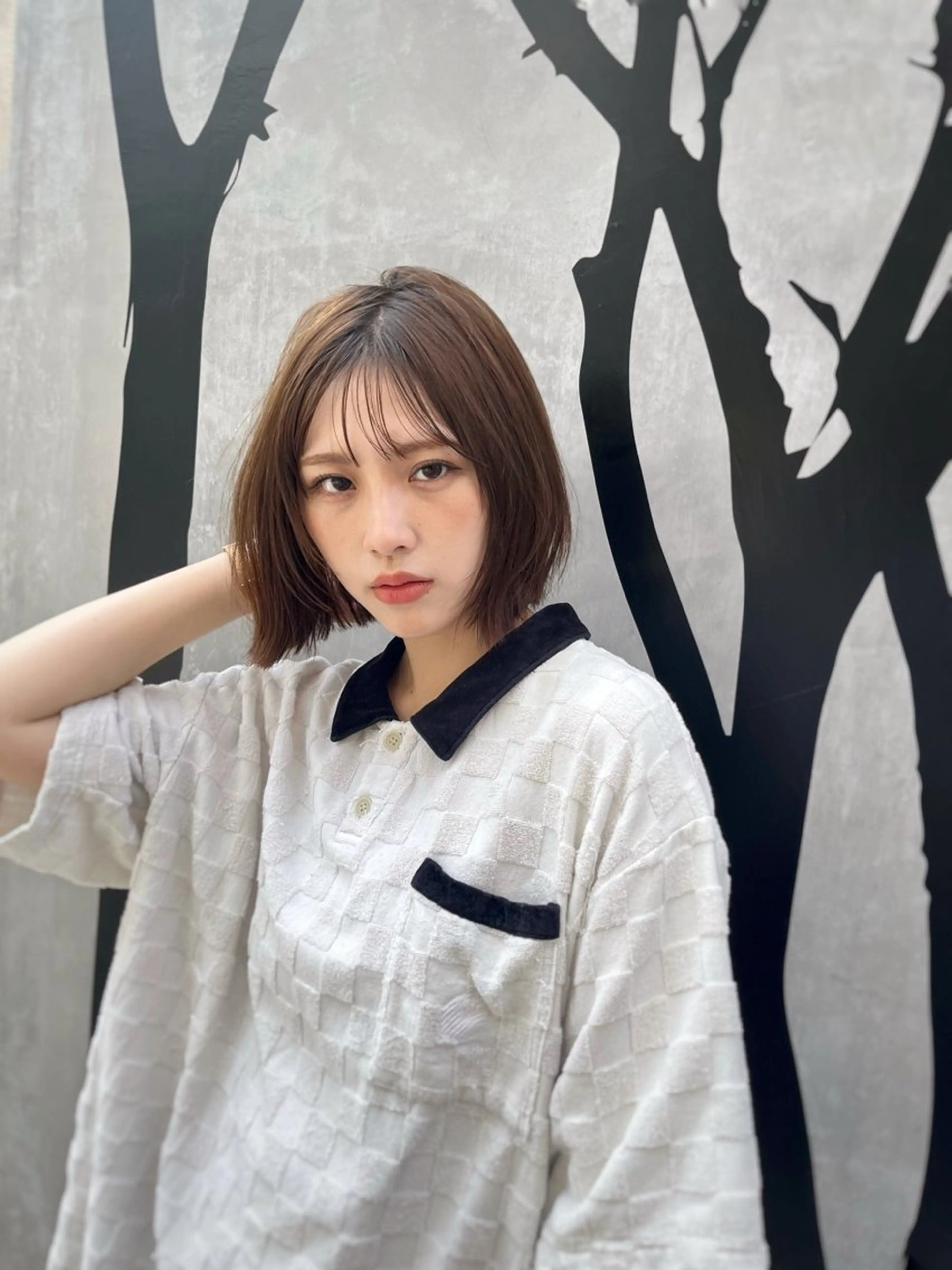 ミディアム RIKU/毛流れ ヘア×眉ワックスのヘアスタイル