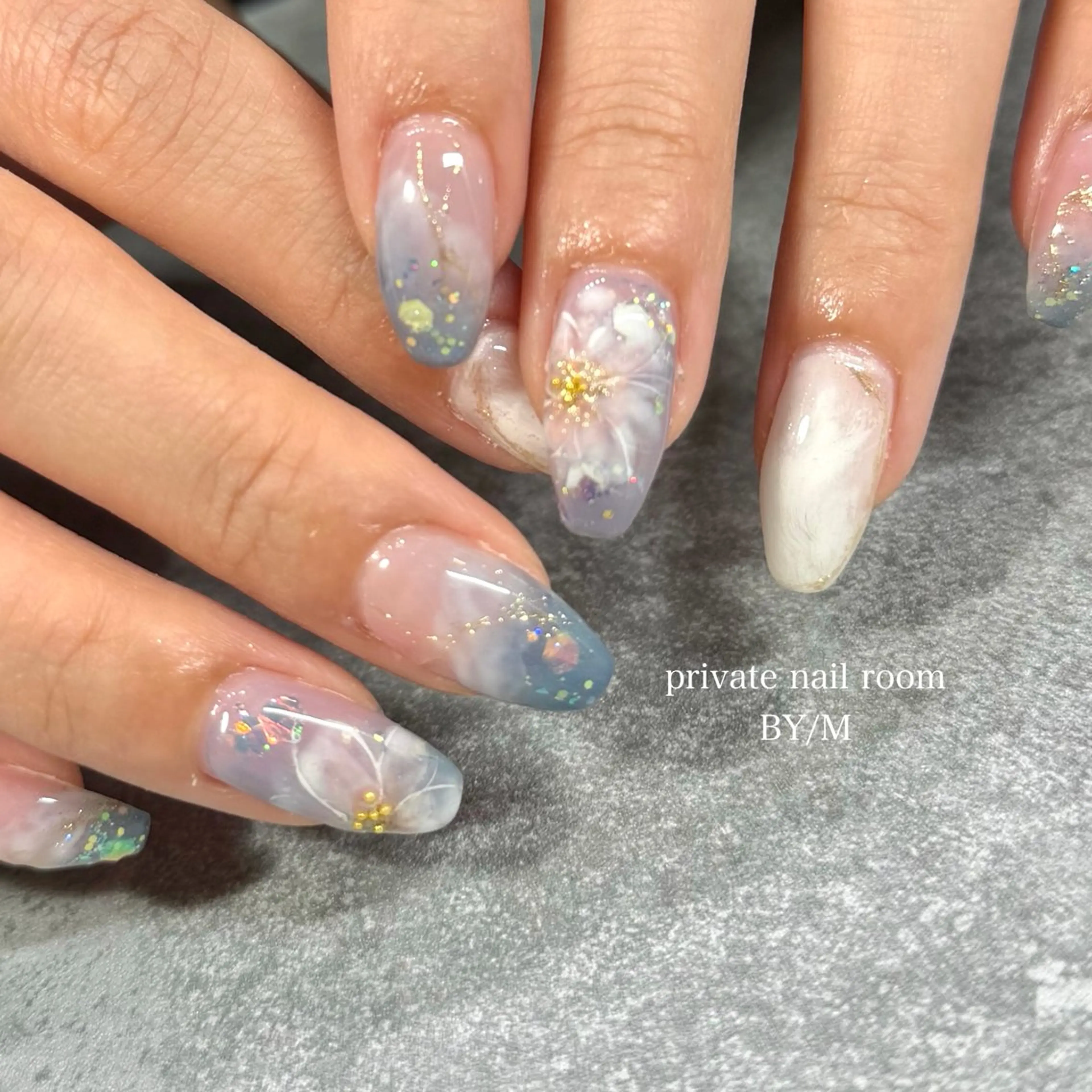 ネイル 入学式 持ち込み ニュアンスネイル ハンドネイル BY / Mのネイルデザイン