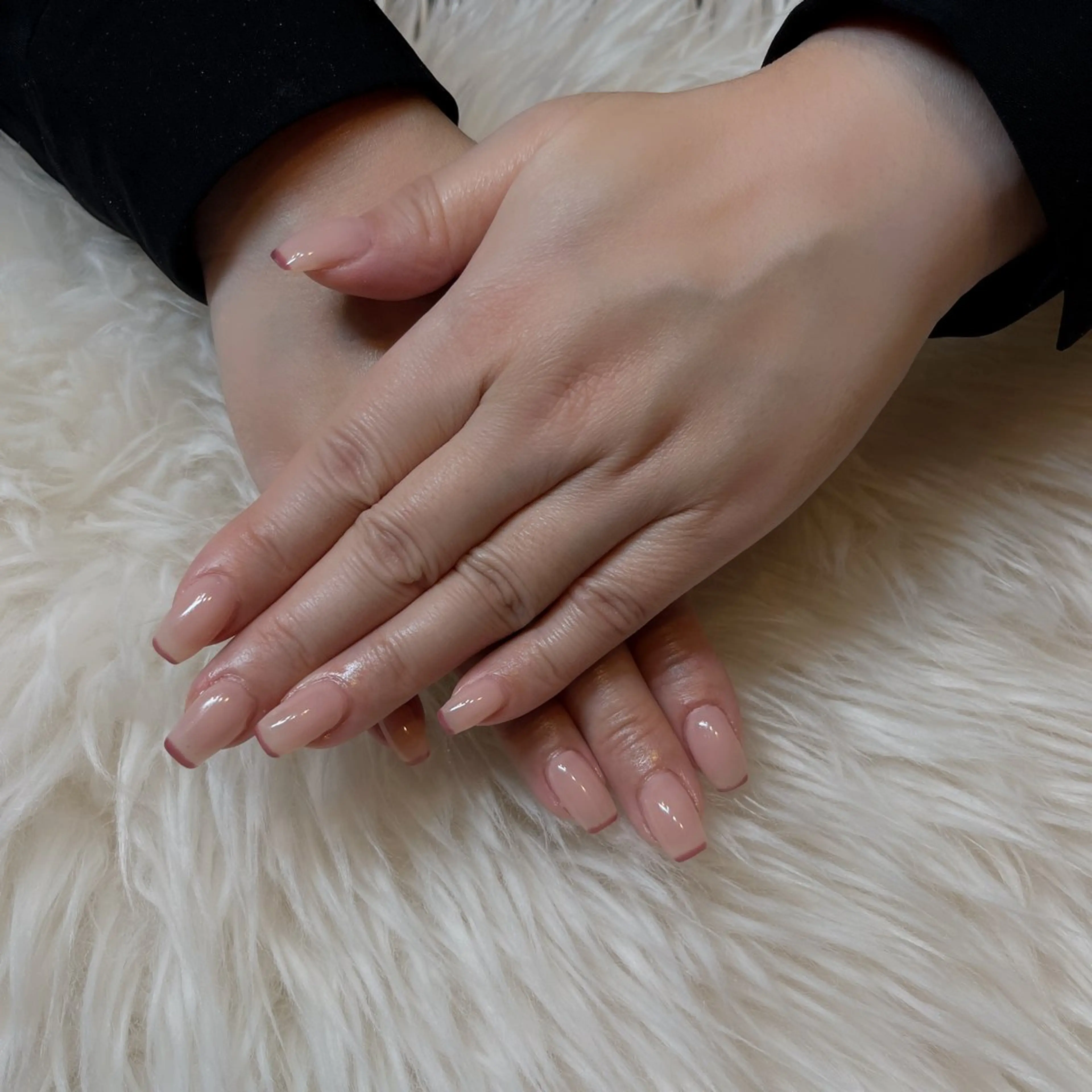 メンズ ネイル フレンチネイル オフィスネイル ピンク ハンドネイル Private Atelierのネイルデザイン