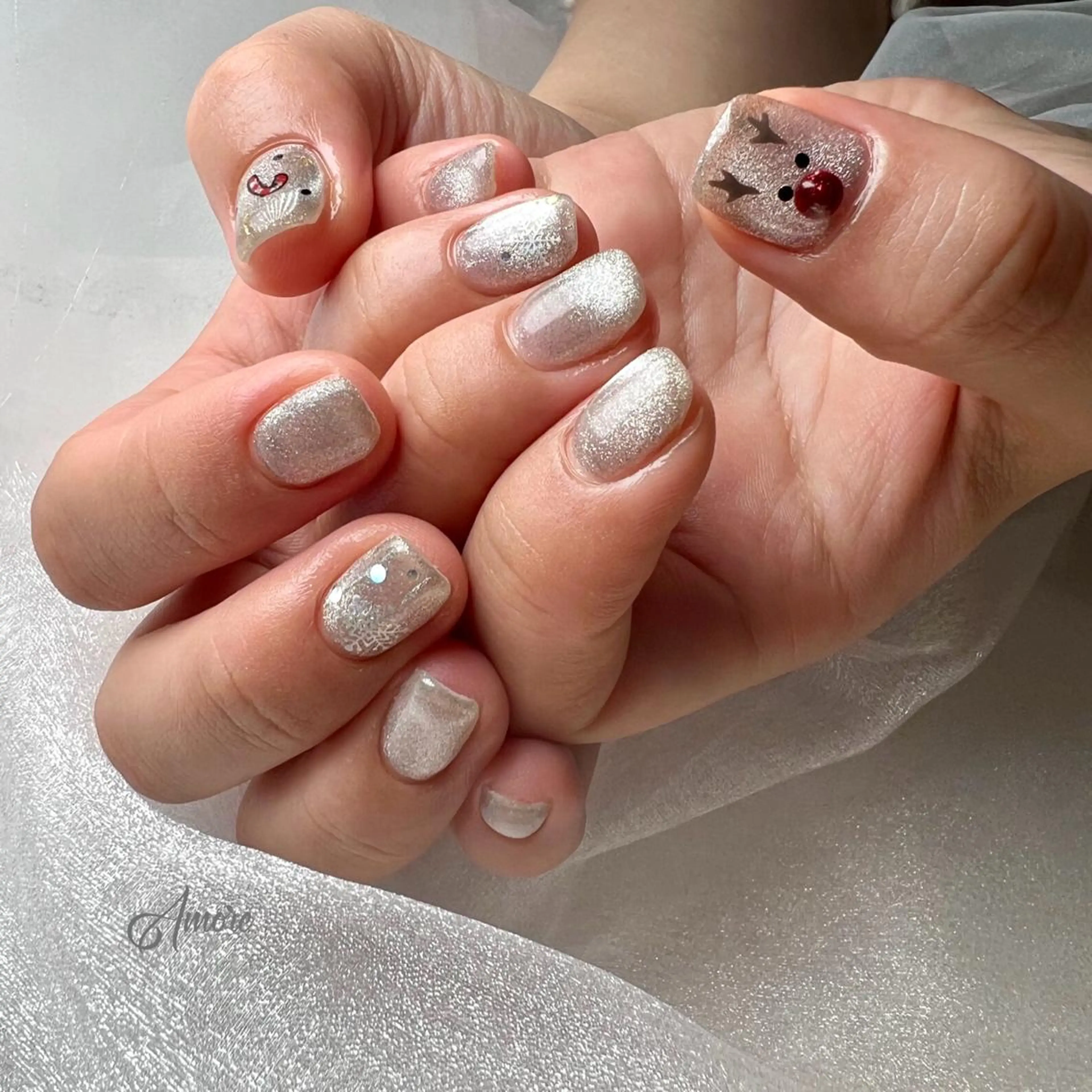 ネイル ジェルネイル ミラーネイル オフィスネイル パラジェル You kyehwaのネイルデザイン