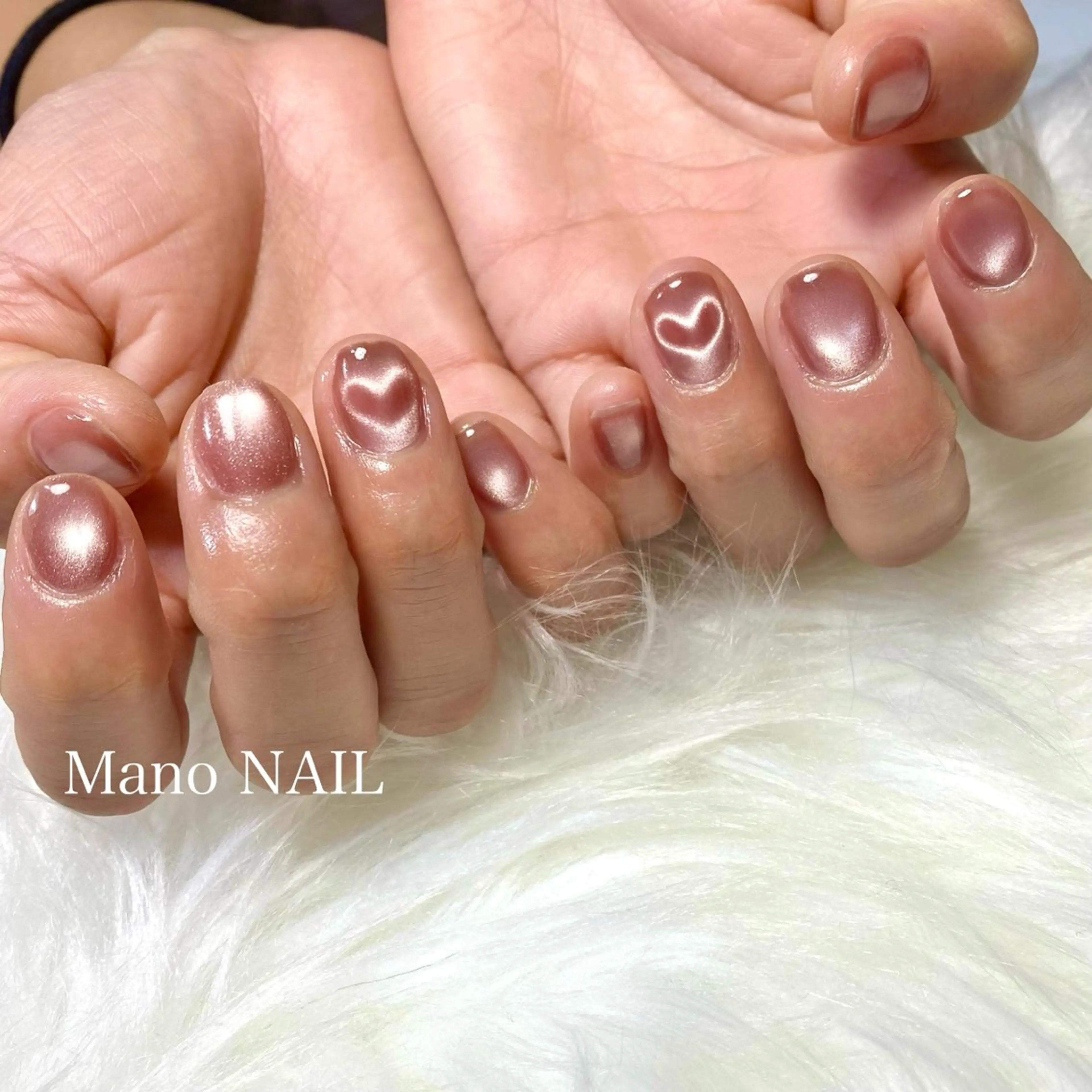 ネイル アートネイル ハート マグネットネイル ハンドネイル Mano NAILのネイルデザイン