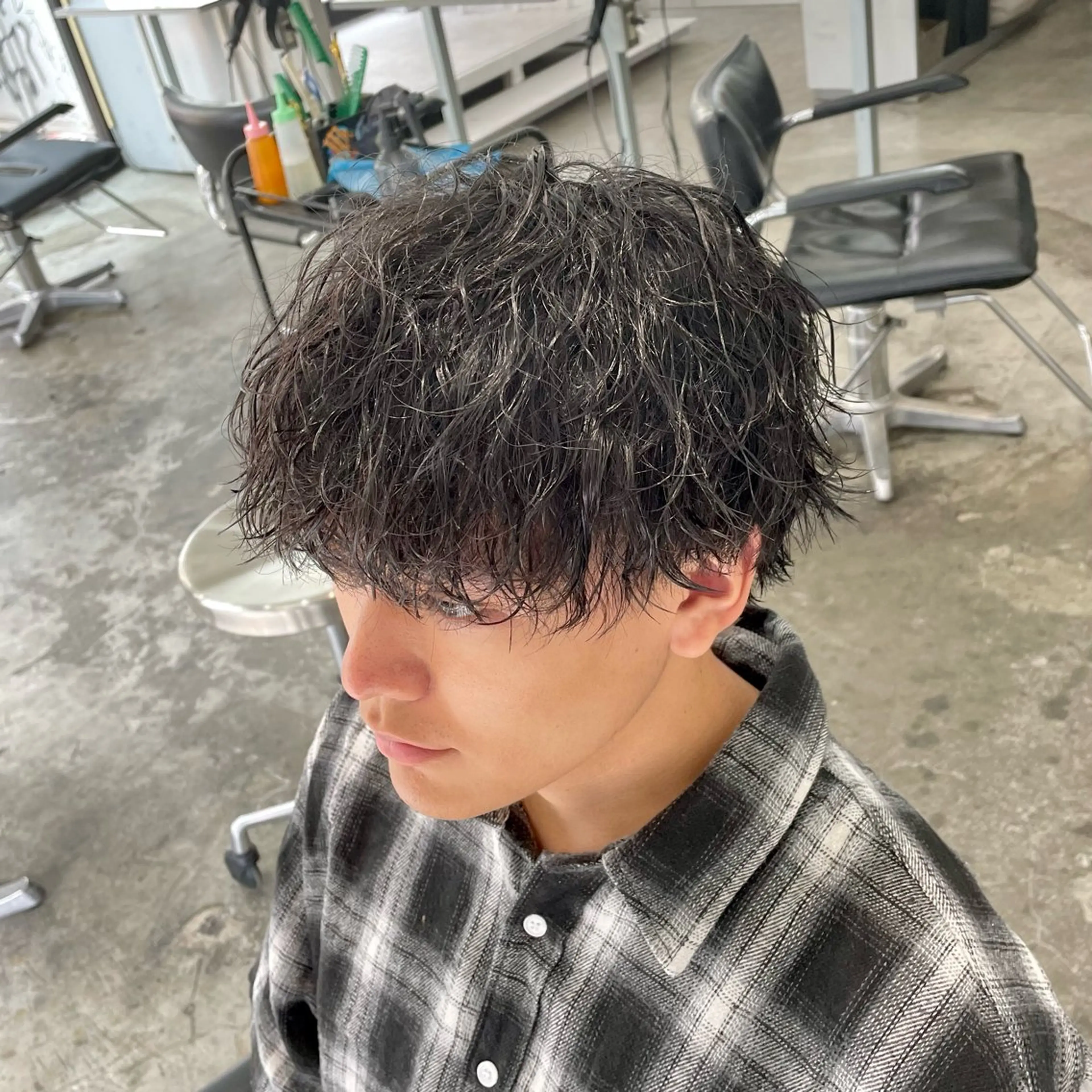 ショート パーマ メンズ ショートヘア カット パーマ メンズ特化美容師/ 藤戸 椋のヘアスタイル