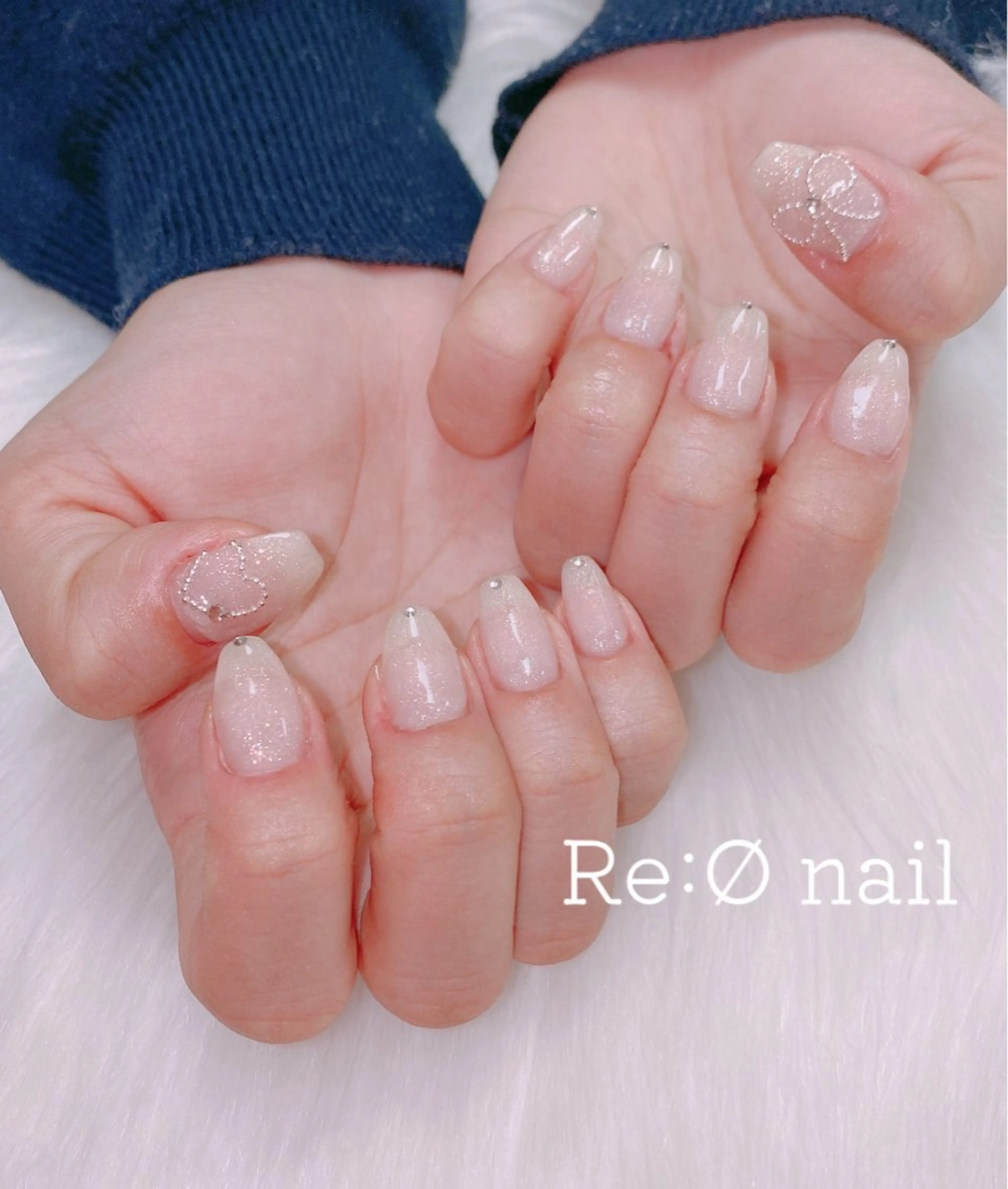 ネイル ラメ(グリッター) ハンドネイル Re:Ø nail 🩵TSUJIのネイルデザイン