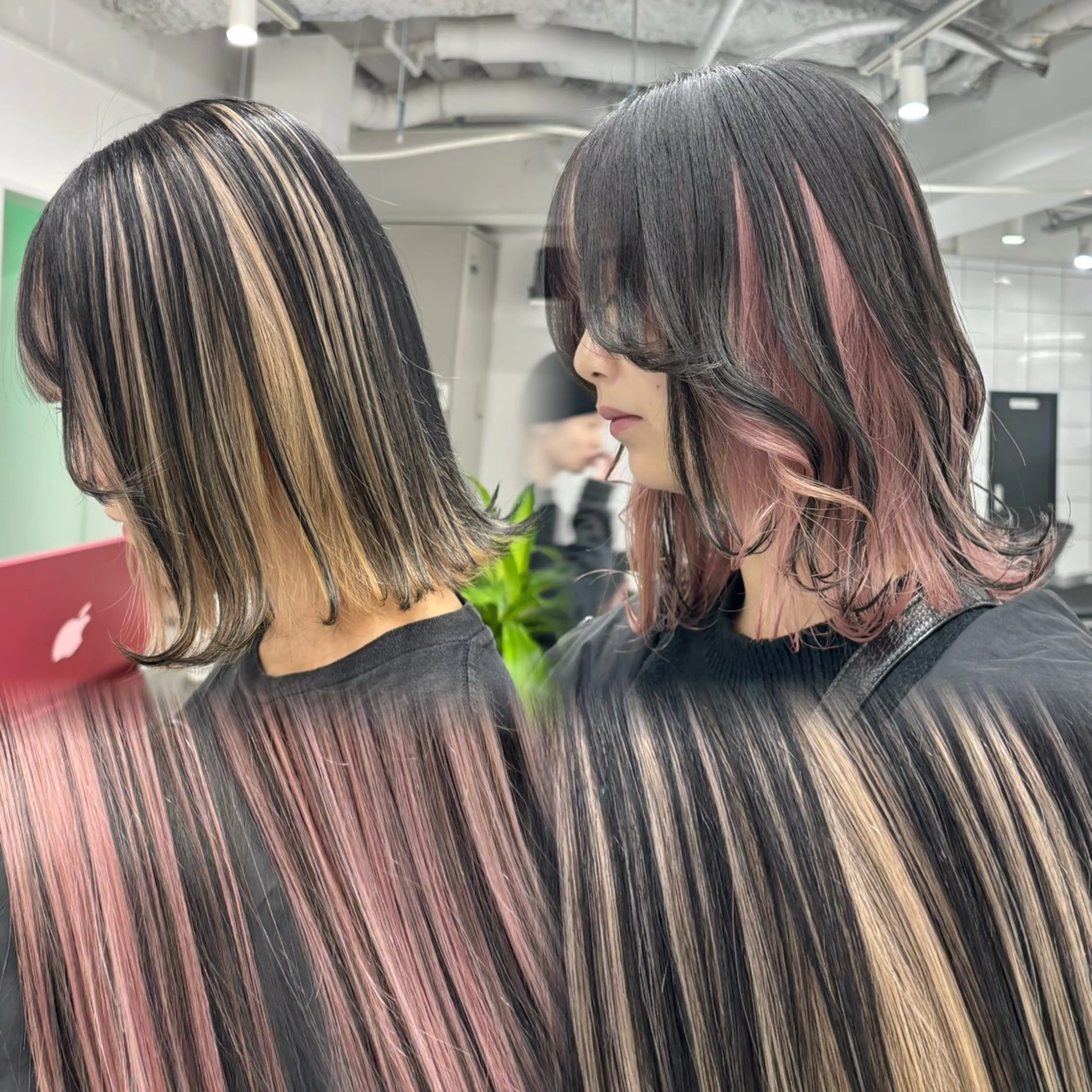 🌗アンブレラorハーフツートンカラー🌓ケアブリーチ ＋ オンカラー ＋前髪カット✂️ ＋ ケアトリートメント💍✨️の写真