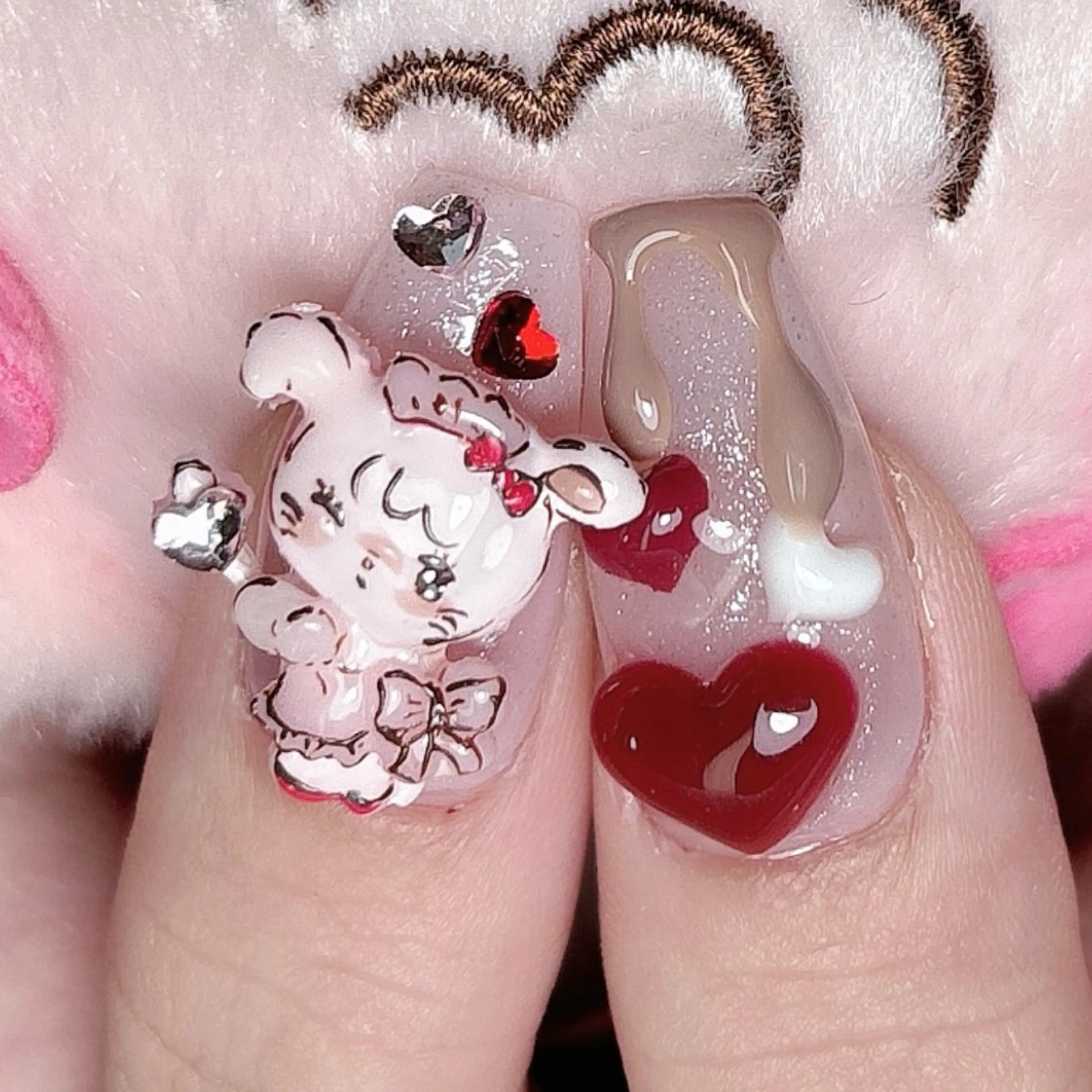 ネイル 成人式 ロングネイル マグネットネイル 大理石ネイル(マーブル) 持ち込み ハンドネイル MoMoA Nail ネイル長さ出し専門店のネイルデザイン