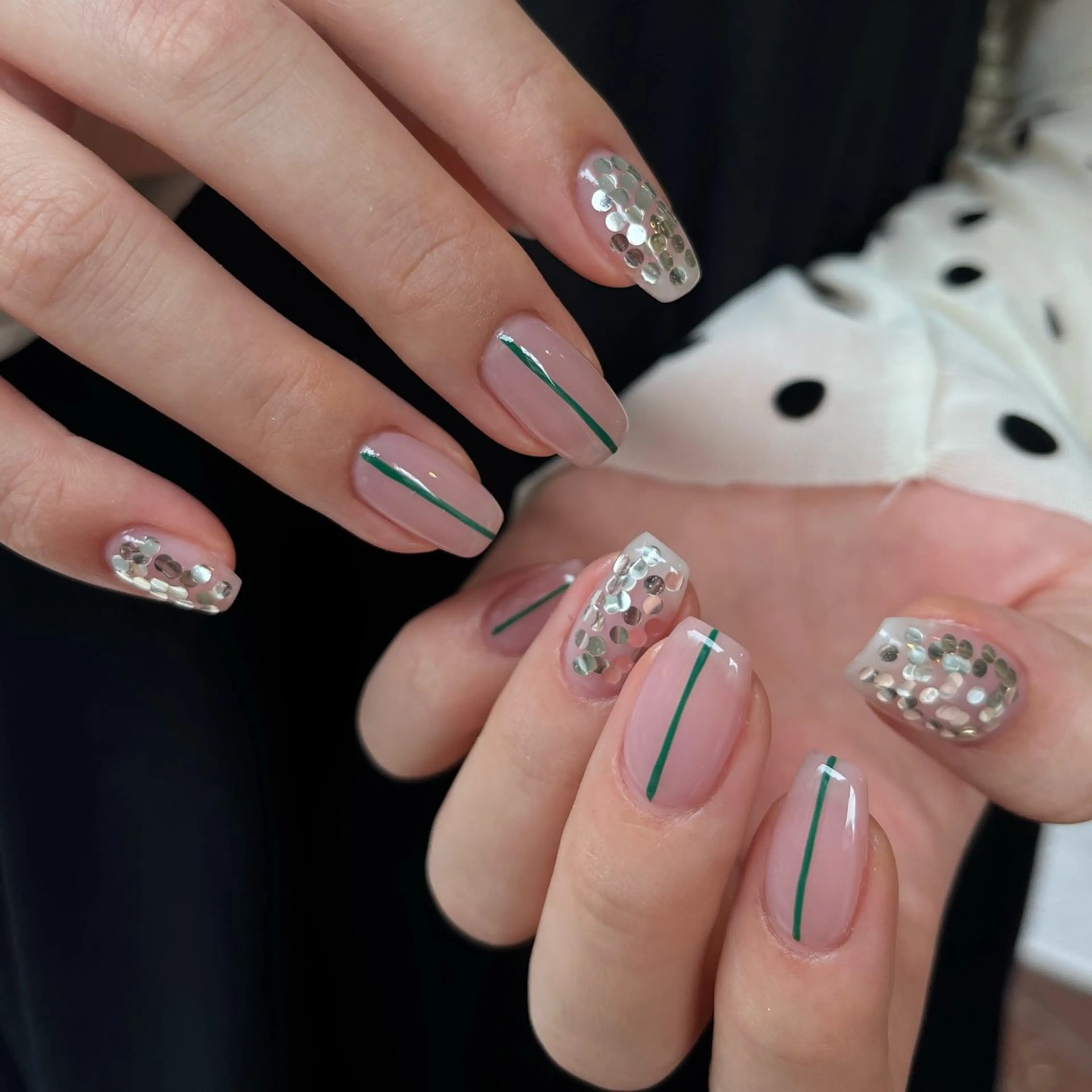 ネイル グリーン 持ち込み ハンドネイル ballie／小野原 なつみのネイルデザイン