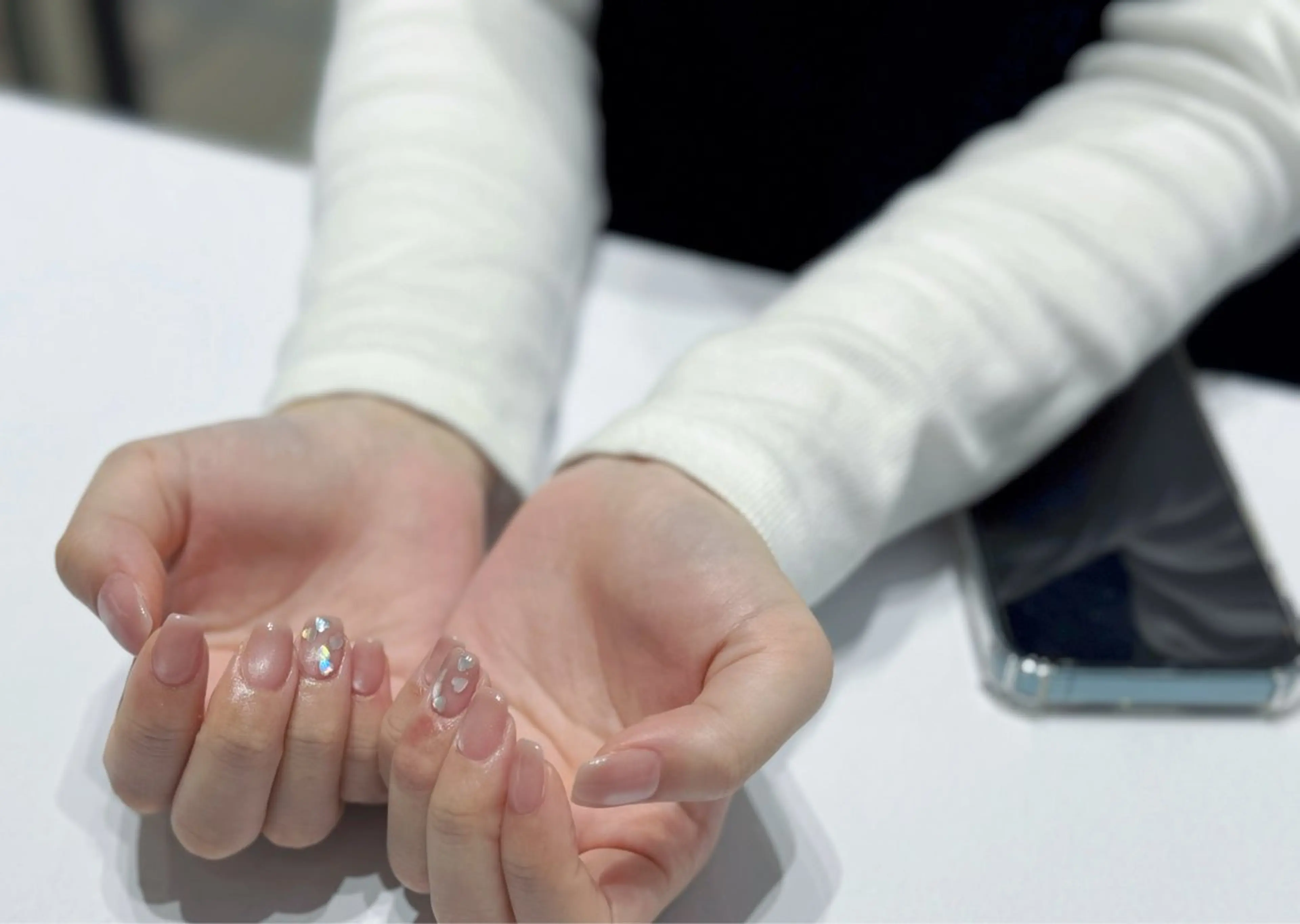 ネイル ハート マグネットネイル ハンドネイル 清川 椿咲のネイルデザイン