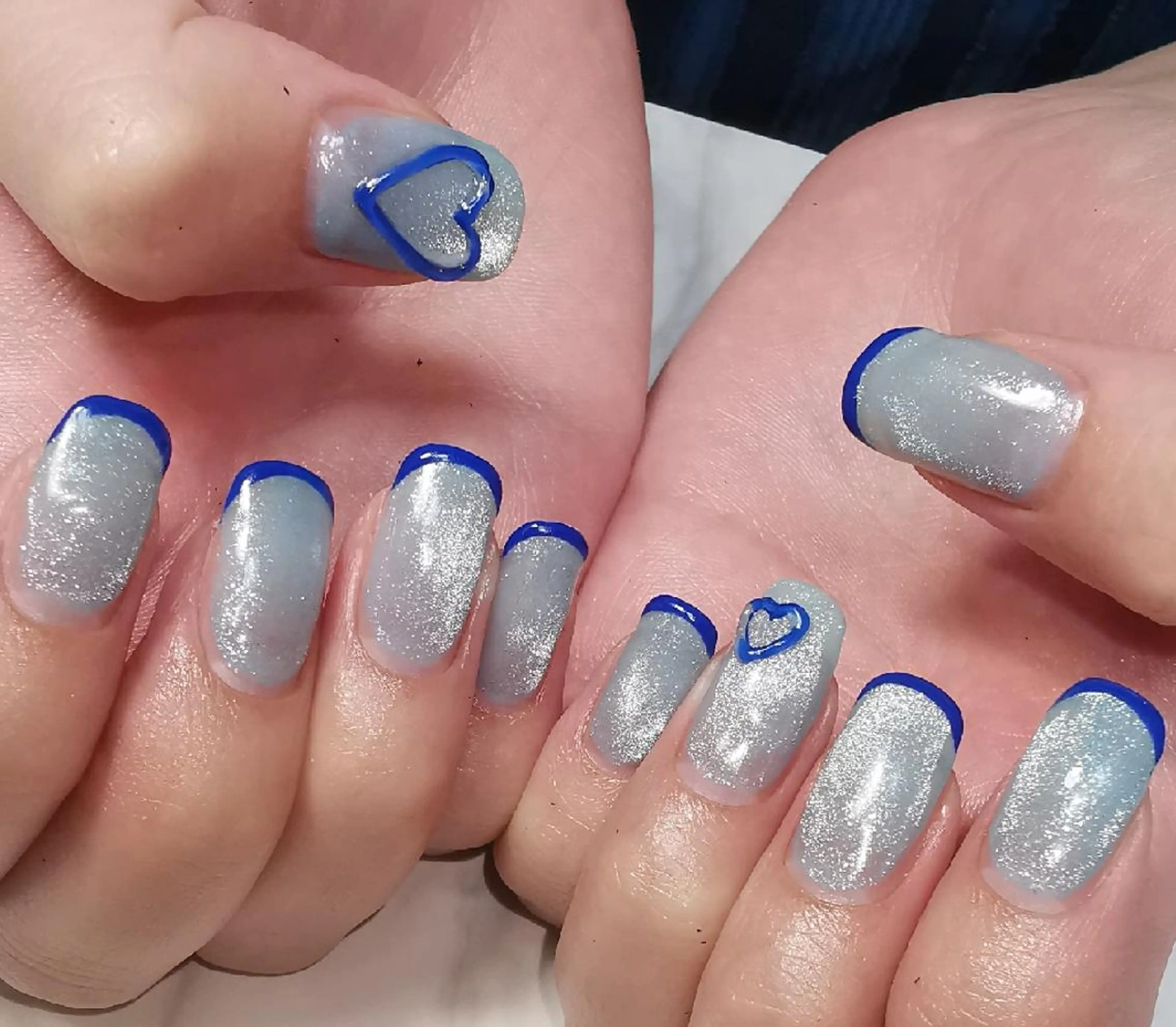 ネイル フレンチネイル ハート ぷっくりネイル ハンドネイル reve あやののネイルデザイン