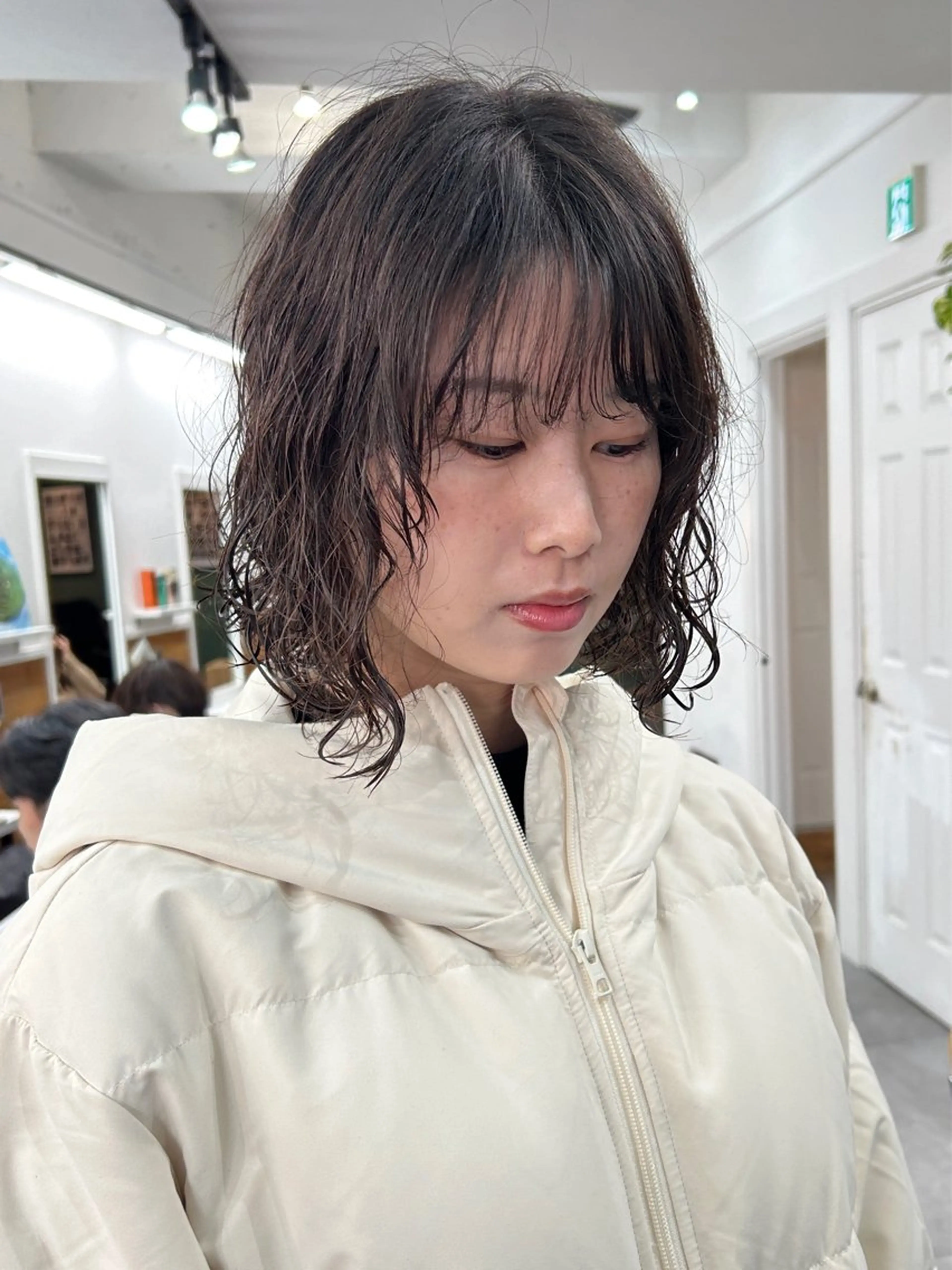 ミディアム パーマ カット パーマ トリートメント レイヤーボブ/ 艶カラー/サナ🌼のヘアスタイル