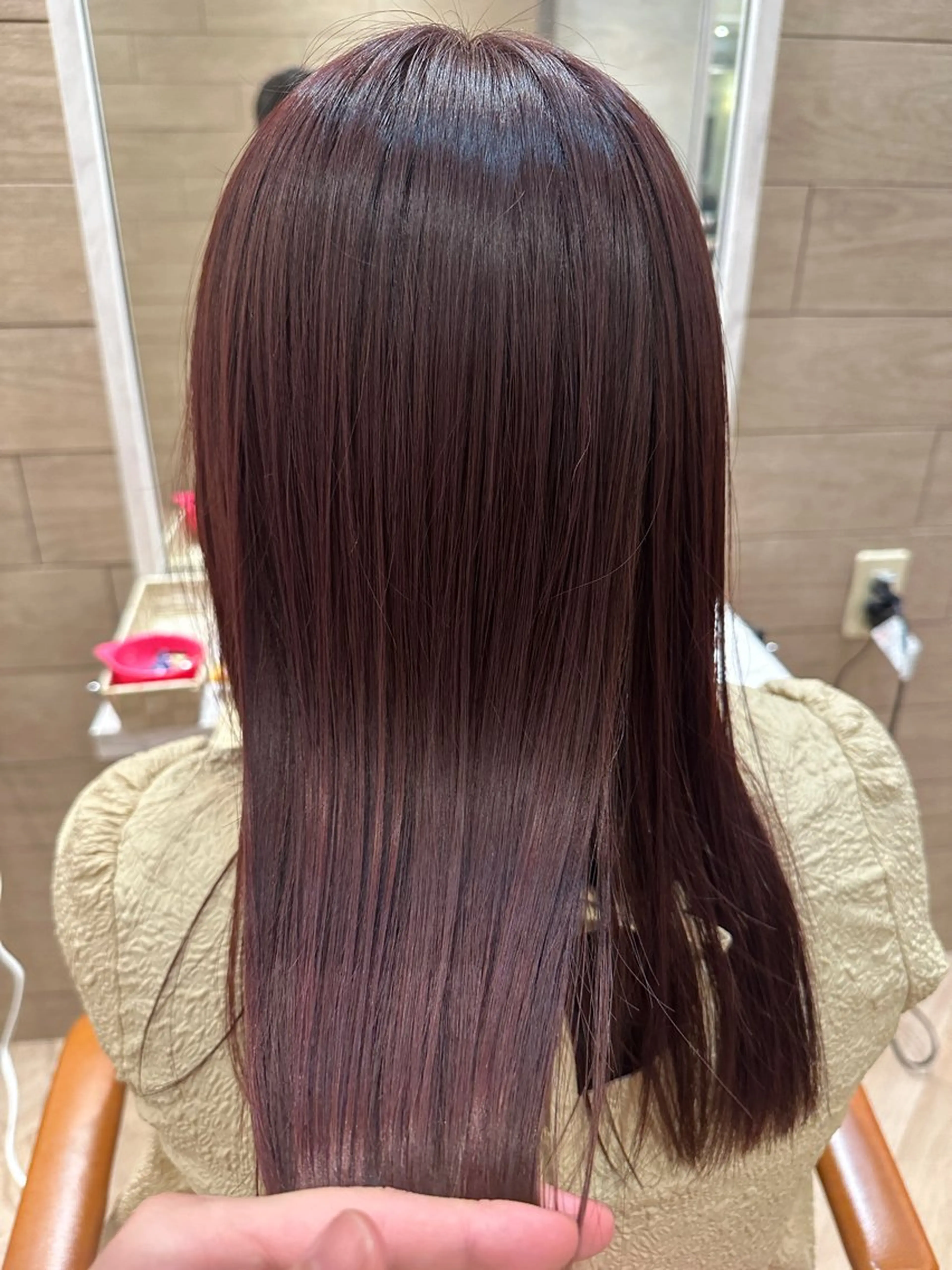 セミロング ピンクブラウン 髪質改善 トリートメント 💎ReFaで作る 髪質改善💎のヘアスタイル