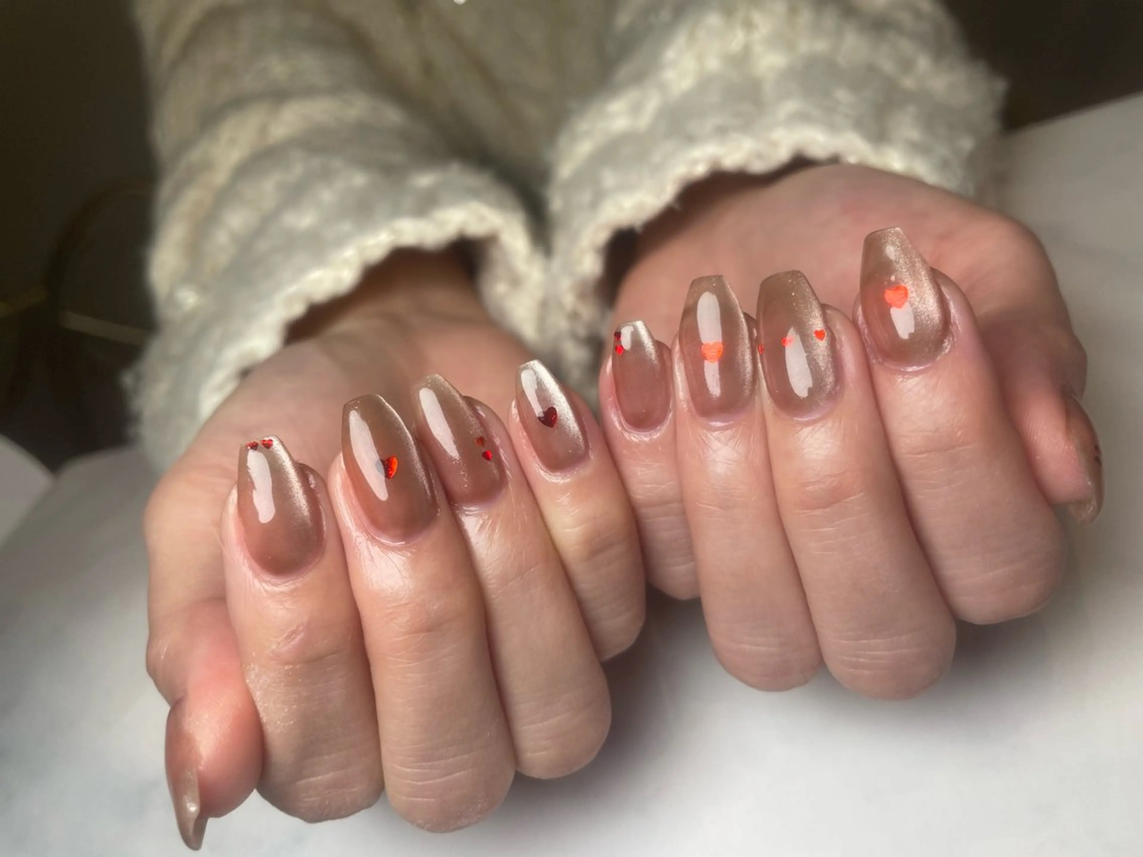 ネイル ハート ホログラムネイル マグネットネイル 吉川 由喜枝のネイルデザイン