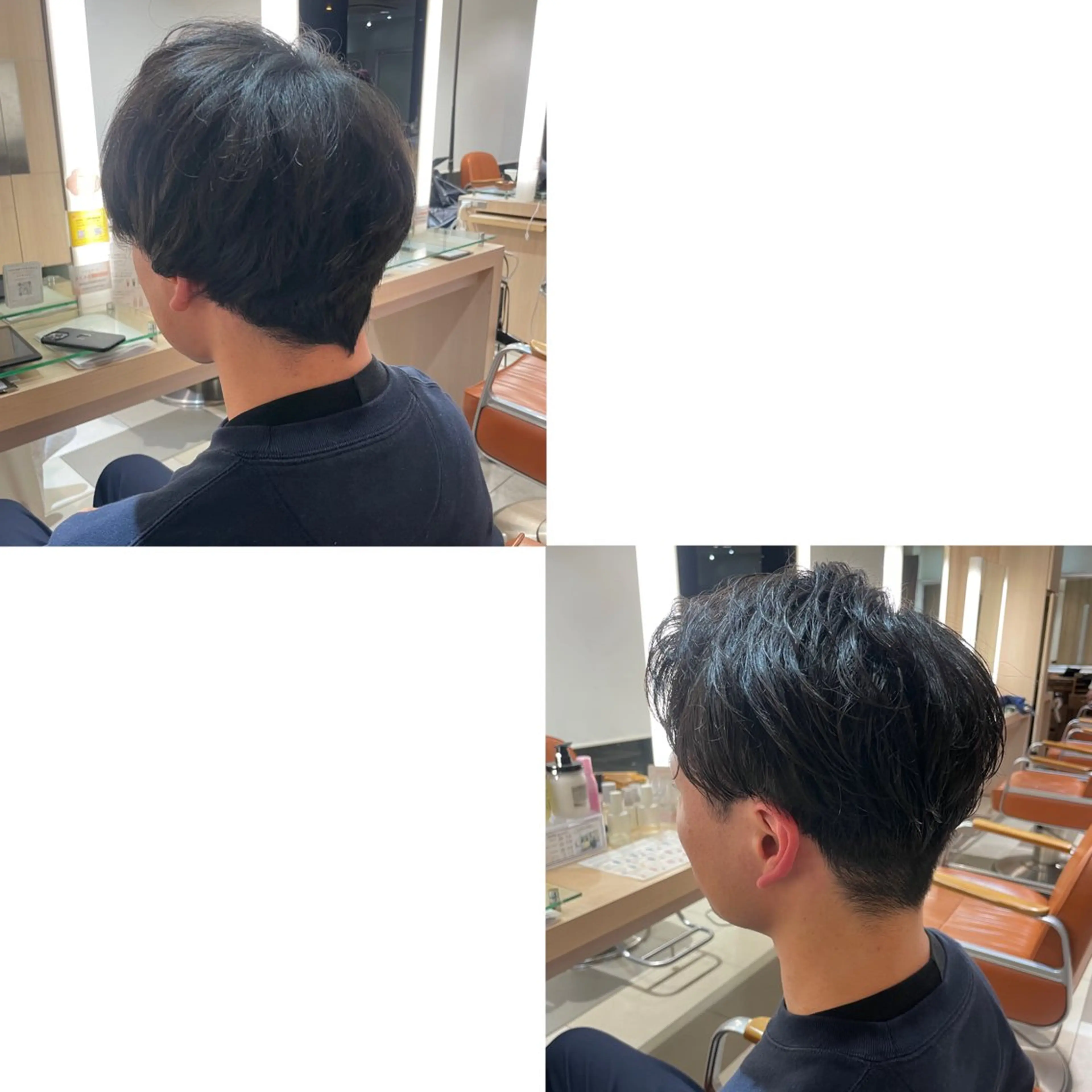 メンズ カット 青沼夏未/オリーブ/ 寒色カラーのヘアスタイル