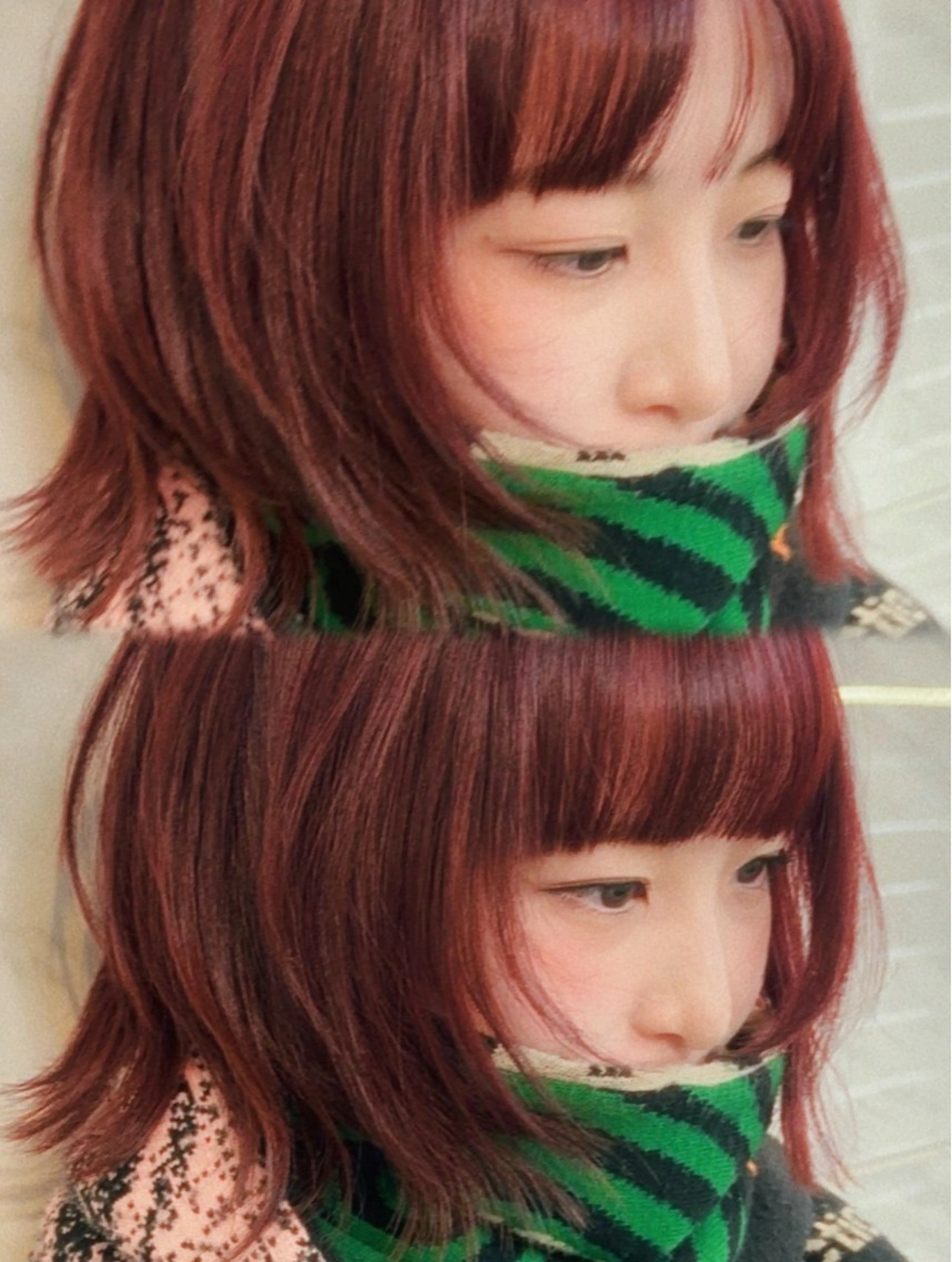 ミディアム カラー ボブレイヤー ブリーチ ブラウンカラー ダブルカラー ブリーチなしカラー Pocket仙台 💚モエリのヘアスタイル